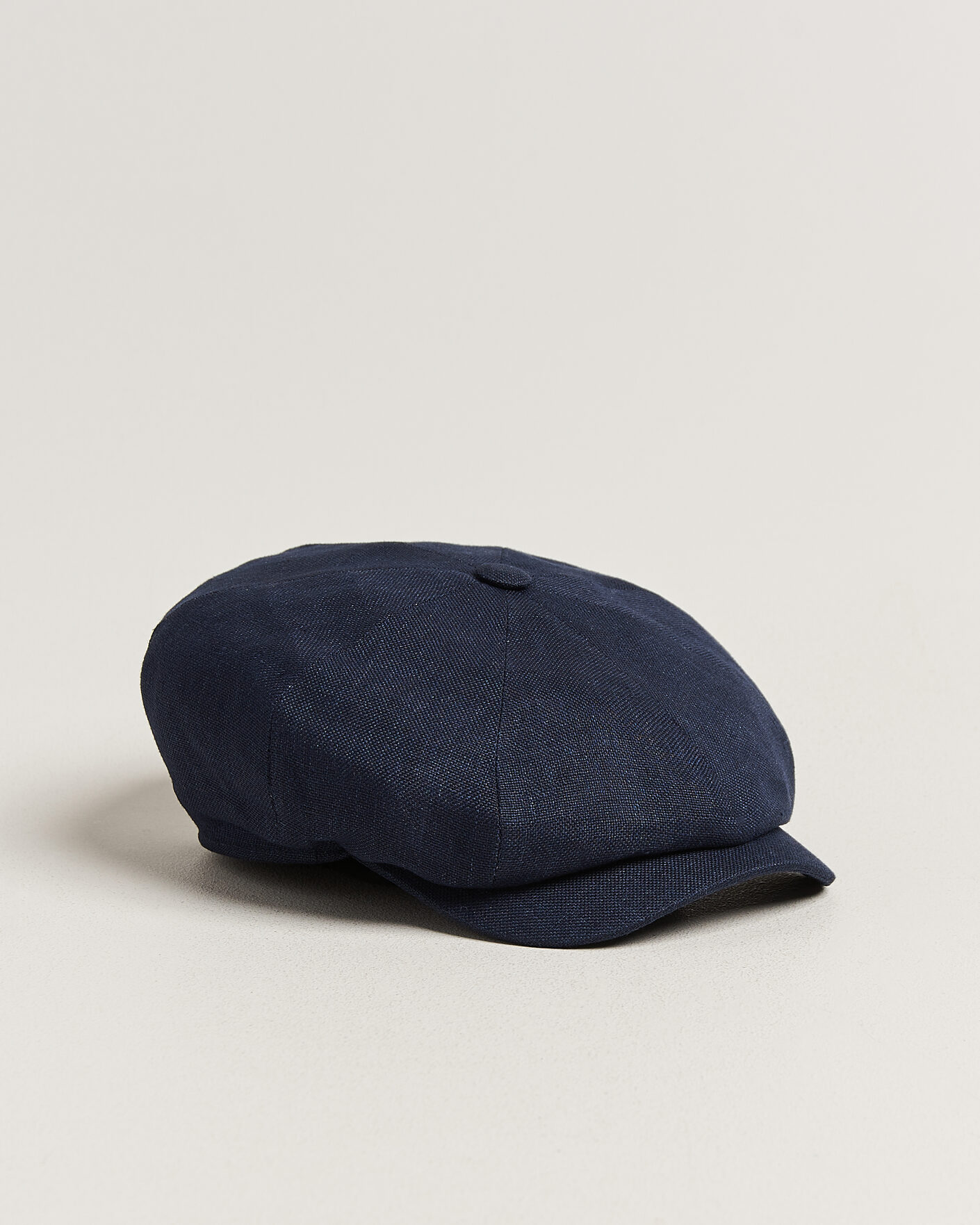 Herr | Hattar & kepsar | Wigéns | Newsboy Retro Hopsack Linen Cap Navy