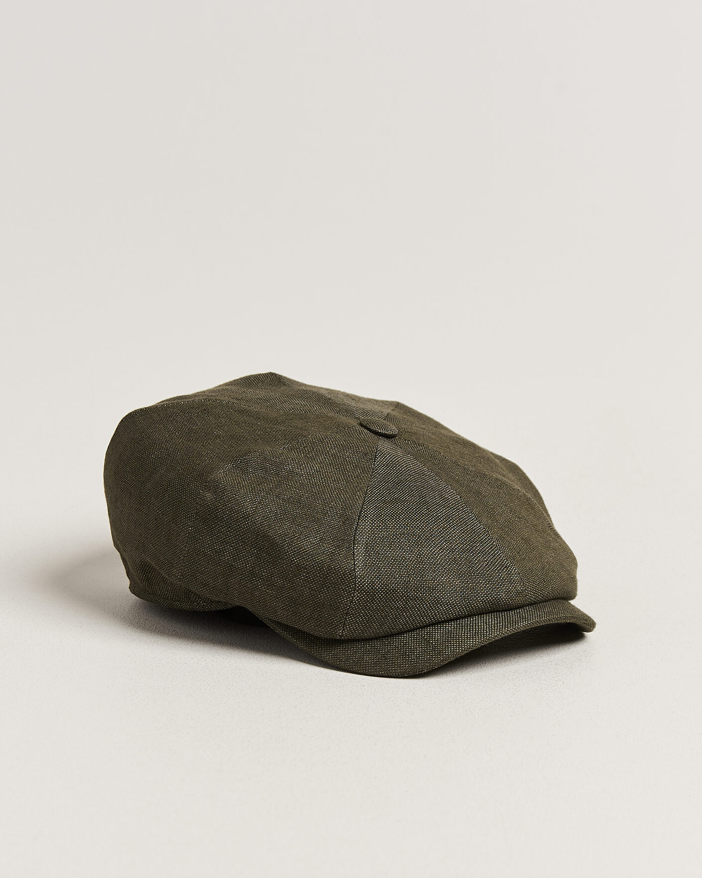 Herr | Hattar & kepsar | Wigéns | Newsboy Retro Hopsack Linen Cap Dark Olive
