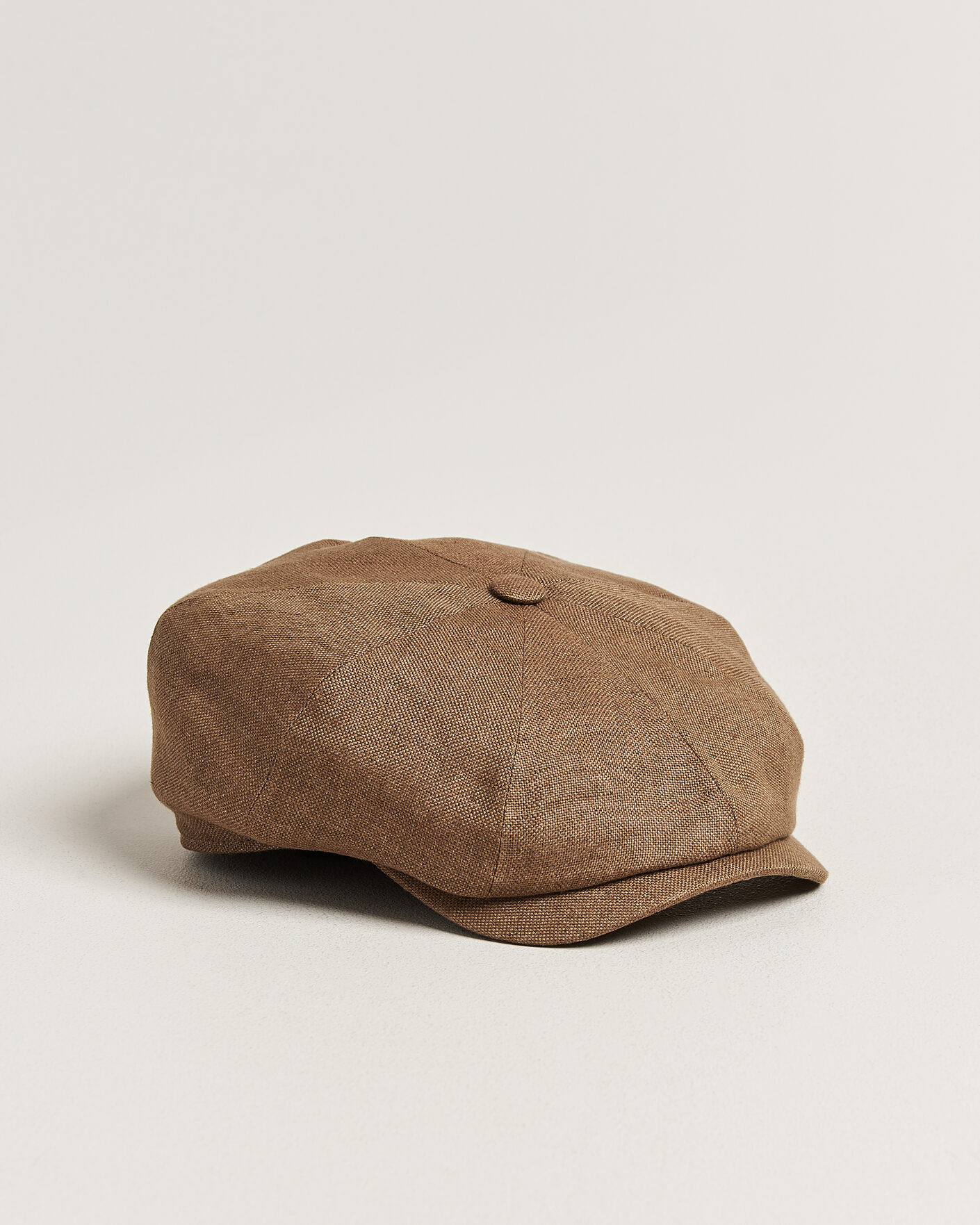 Herr | Hattar & kepsar | Wigéns | Newsboy Retro Hopsack Linen Cap Light Brown