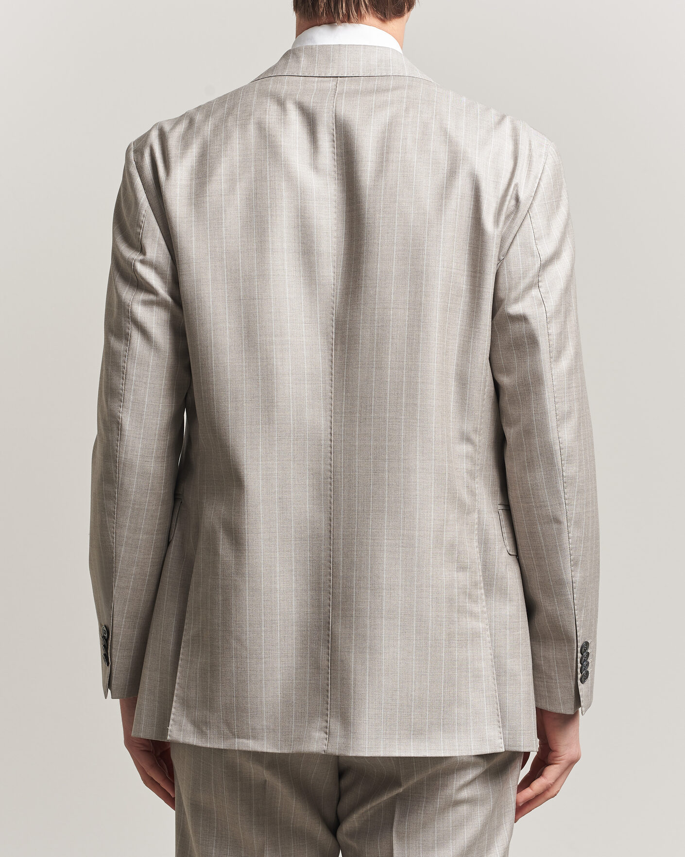 Herr | Kavajer | Oscar Jacobson | Richard Striped Wool Blazer Beige