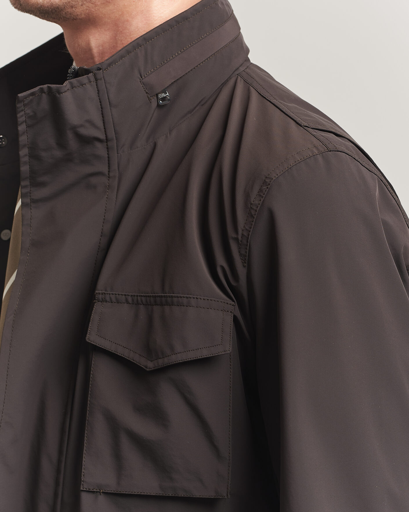 Herr | Jackor | Oscar Jacobson | M65 Nylon Field Jacket Brown
