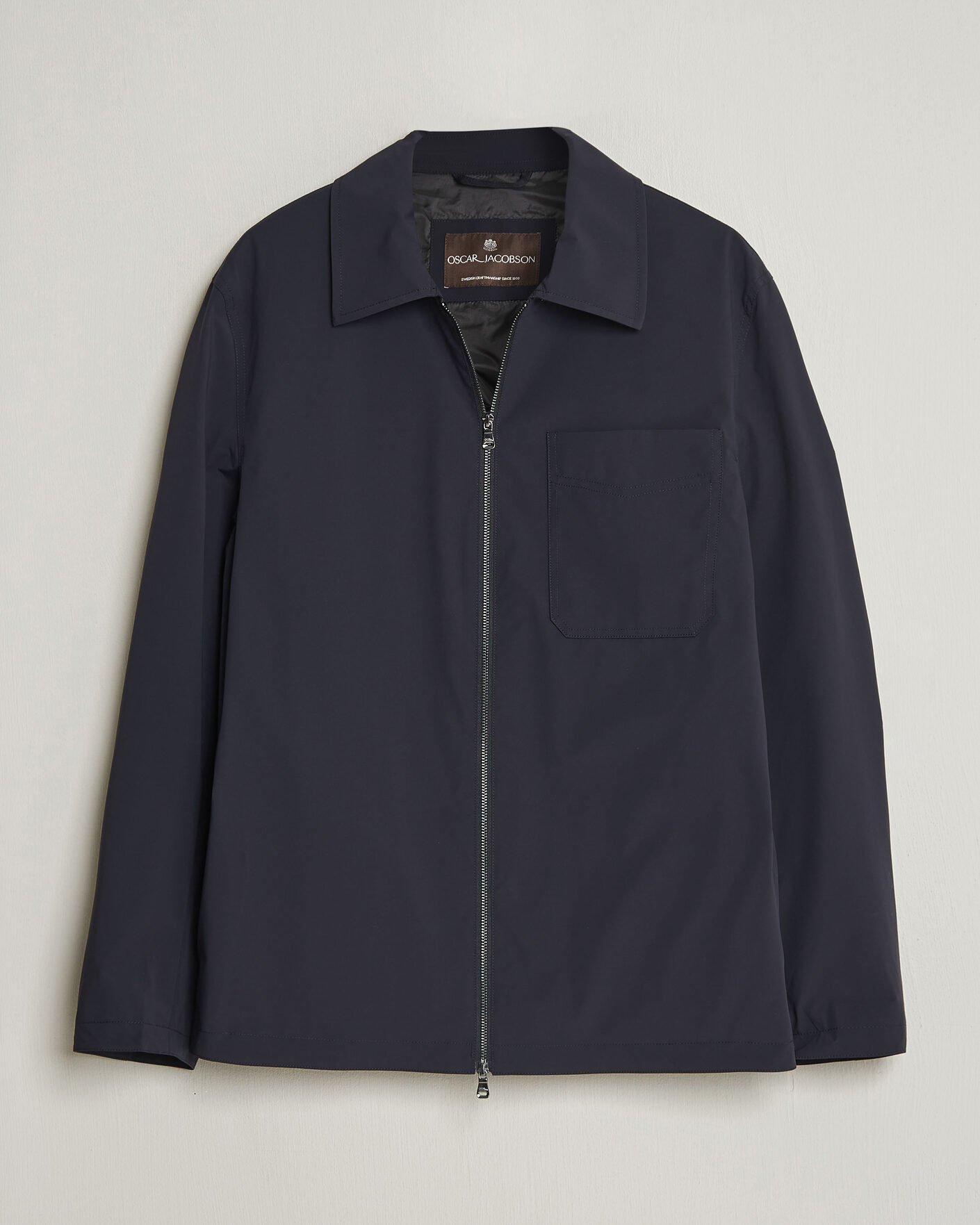 Herr | Jackor | Oscar Jacobson | Light Zipped Shirt Jacket Navy
