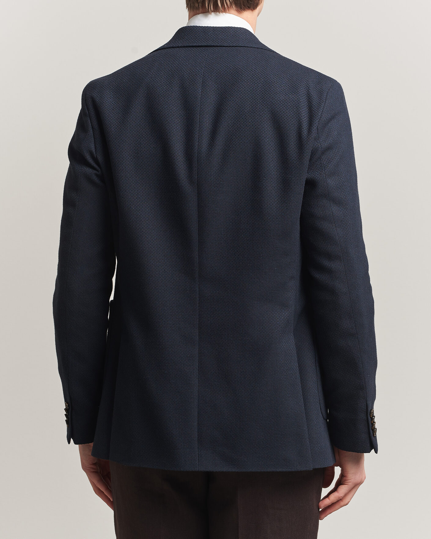 Herr | Kavajer | Oscar Jacobson | Fogerty Patch Structure Cotton Blazer Navy
