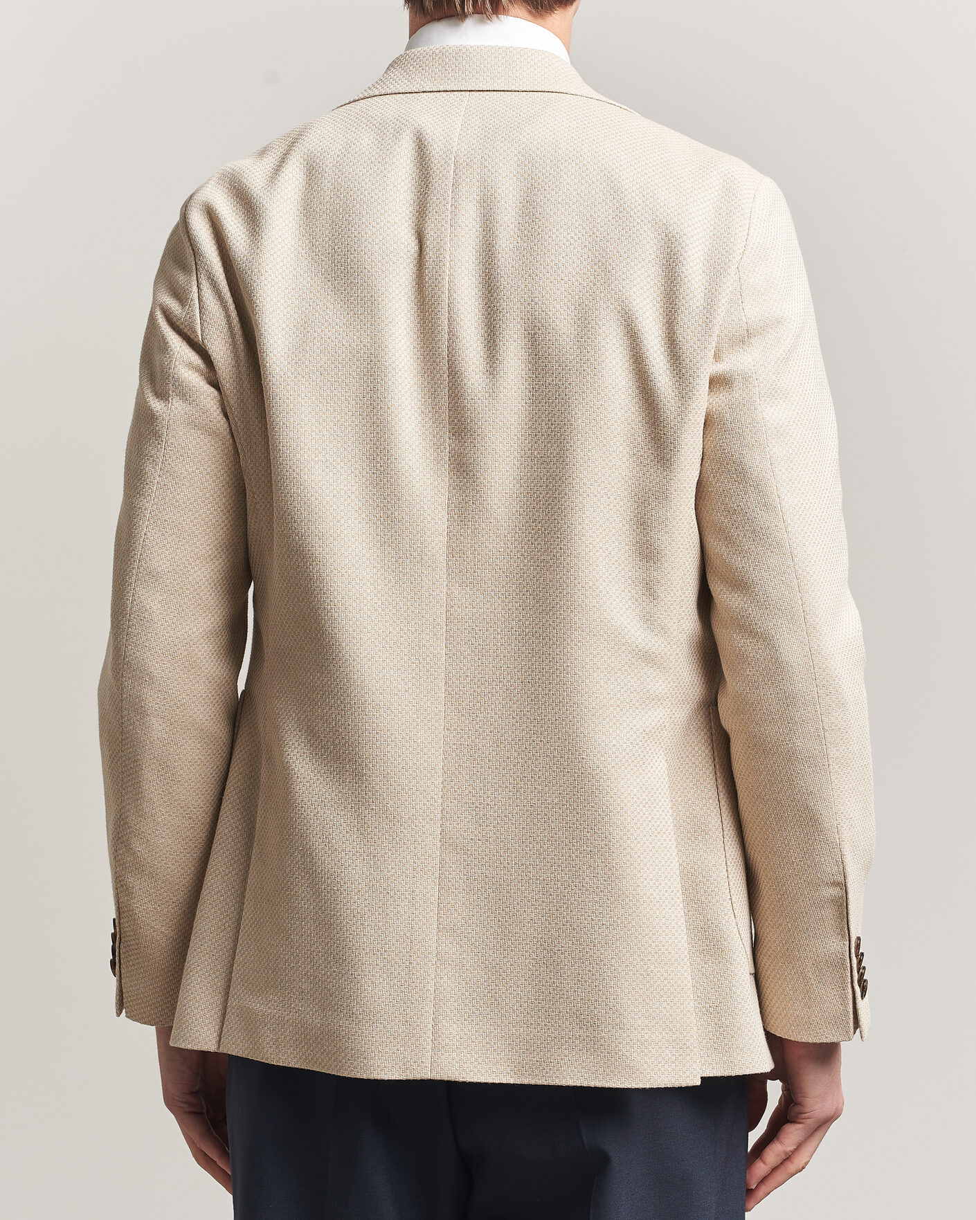 Herr | Kavajer | Oscar Jacobson | Fogerty Patch Structure Cotton Blazer Beige