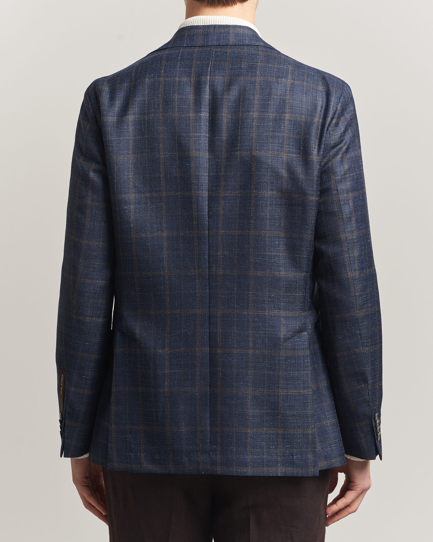 Herr | Kavajer | Oscar Jacobson | Ferry Patch Loro Piana Summertime Checked Blazer Navy