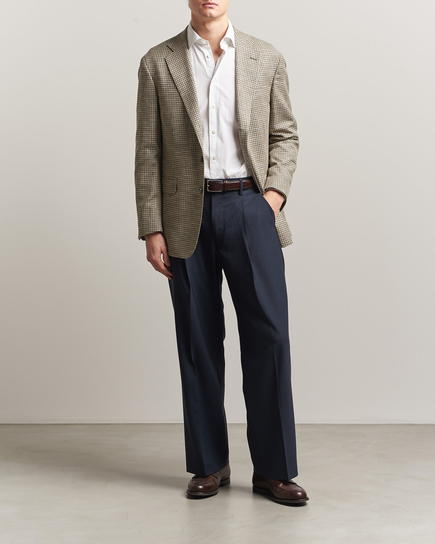 Herr | Kavajer | Oscar Jacobson | Robert Wool/Silk/Cotton Blazer Green