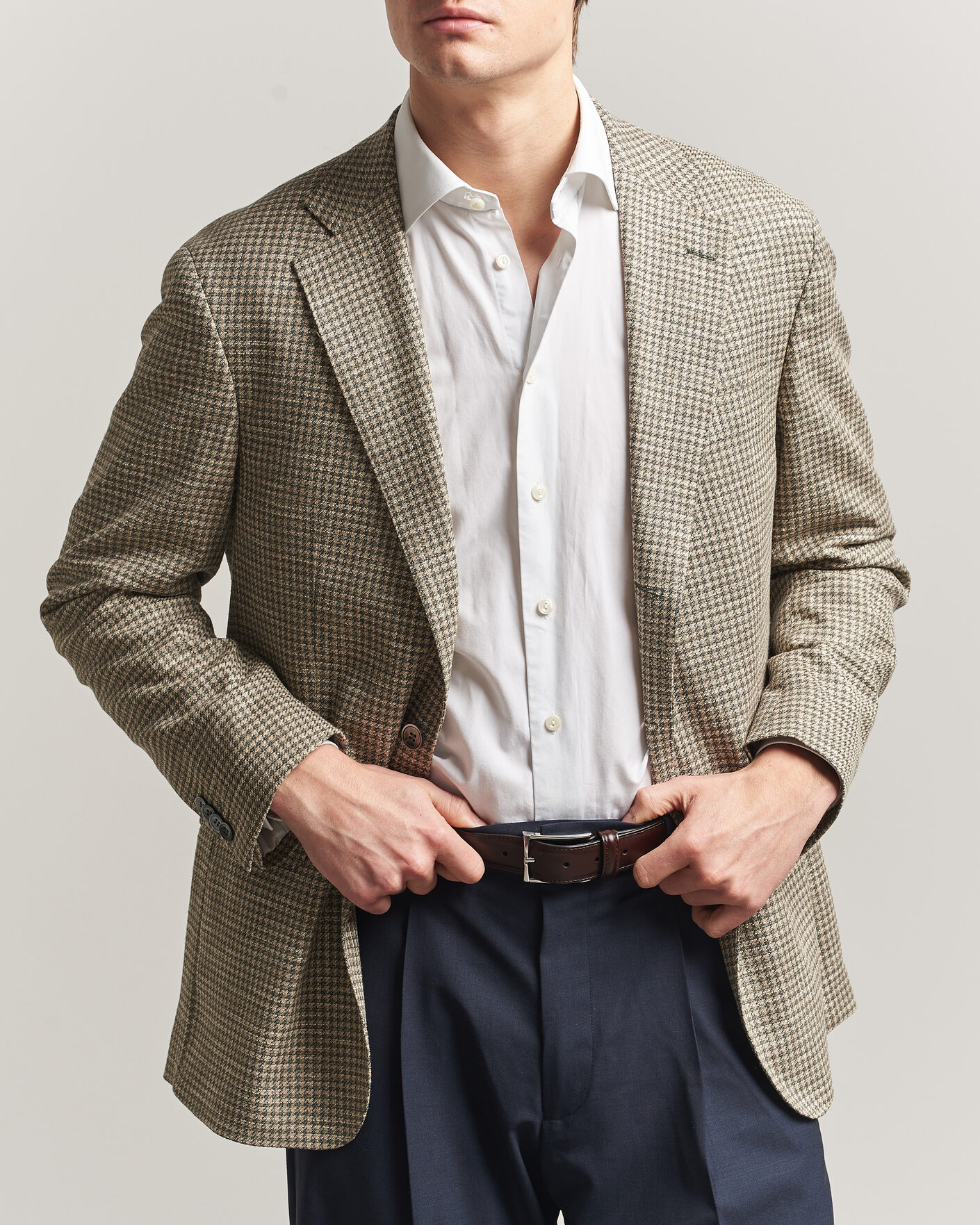 Herr | Kavajer | Oscar Jacobson | Robert Wool/Silk/Cotton Blazer Green