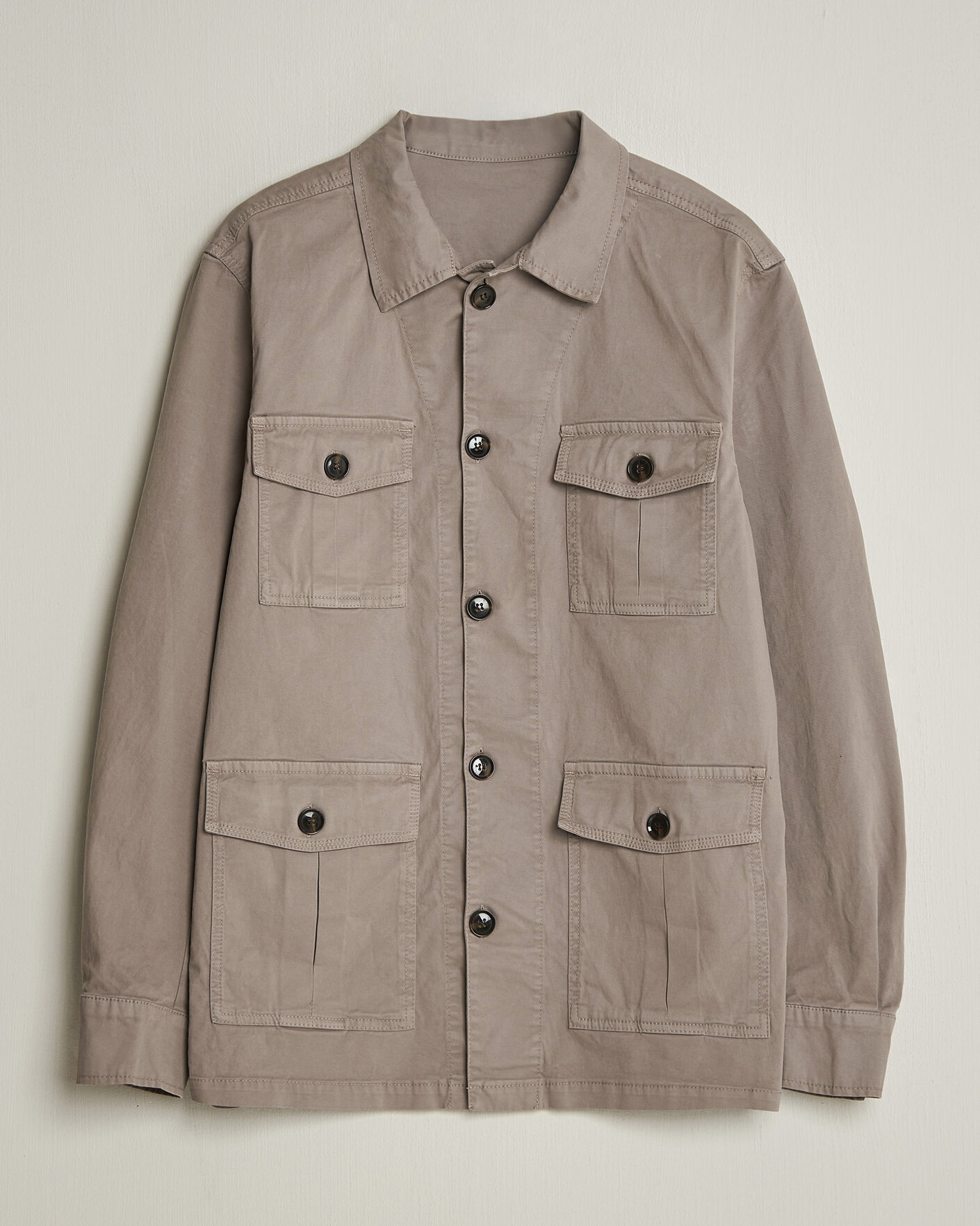 Herr | Skjortor | Oscar Jacobson | Safari Cotton Shirt Jacket Grey