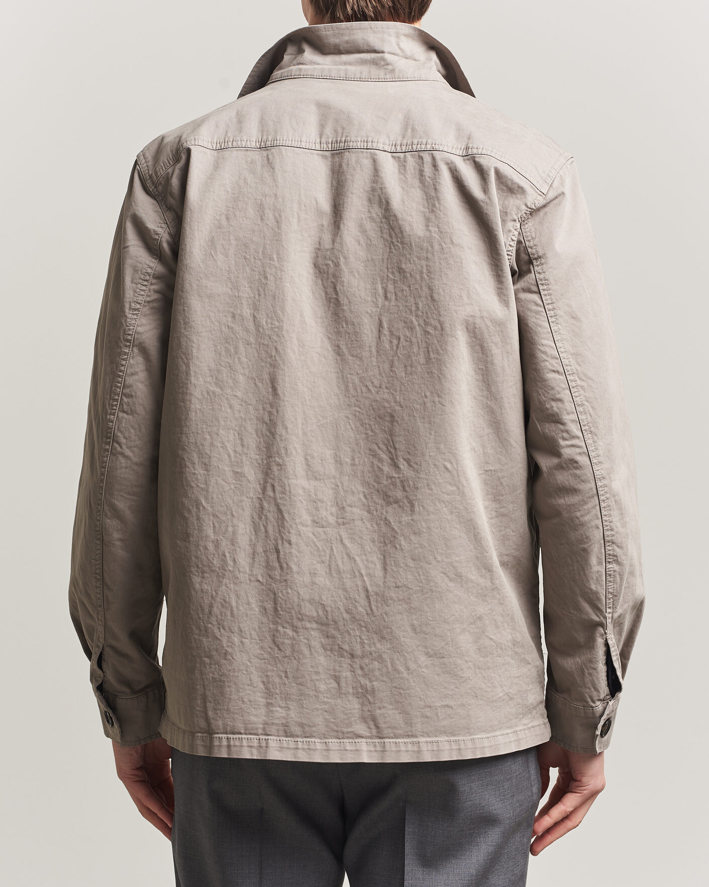 Herr | Skjortor | Oscar Jacobson | Safari Cotton Shirt Jacket Grey