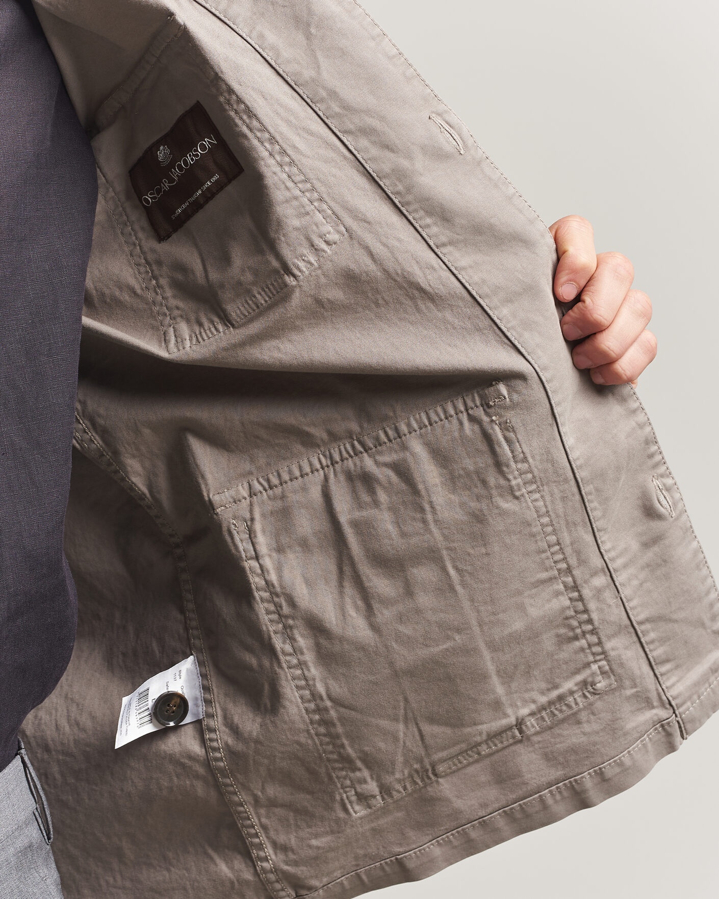 Herr | Skjortor | Oscar Jacobson | Safari Cotton Shirt Jacket Grey