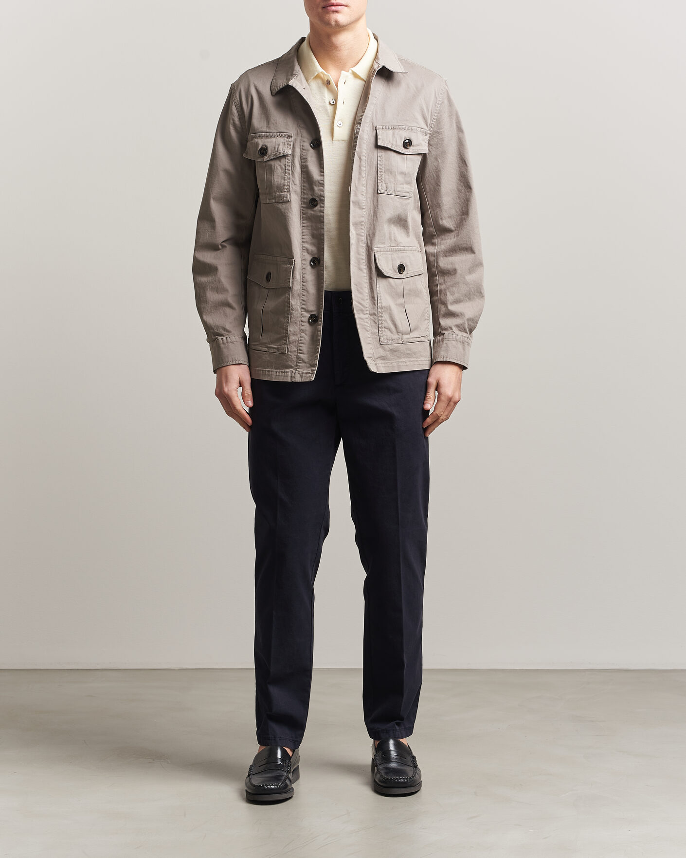 Herr | Byxor | Oscar Jacobson | Danik Cotton Trousers Navy