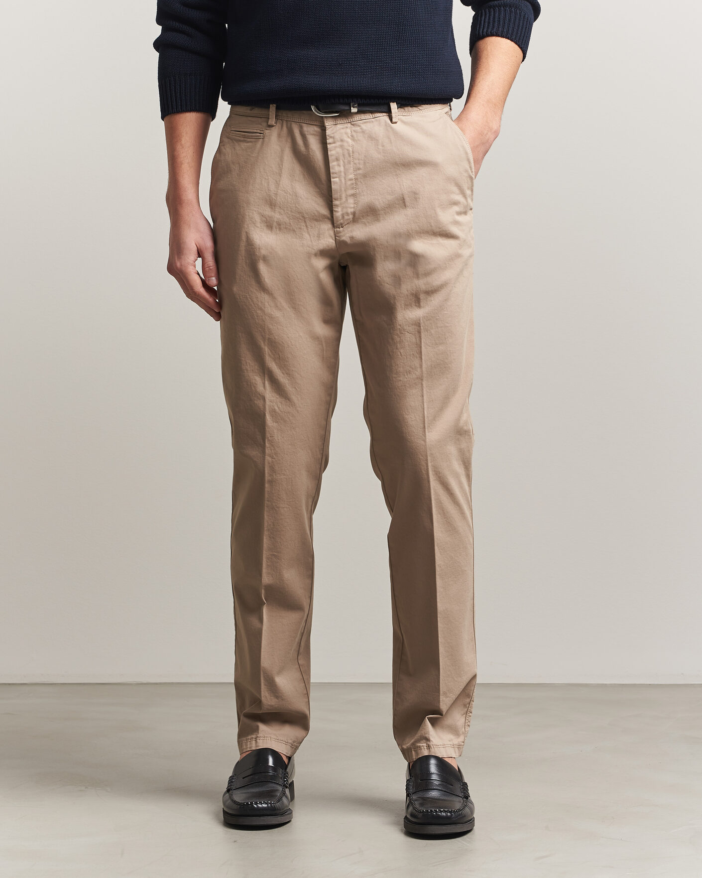 Herr | Byxor | Oscar Jacobson | Danik Cotton Trousers Beige
