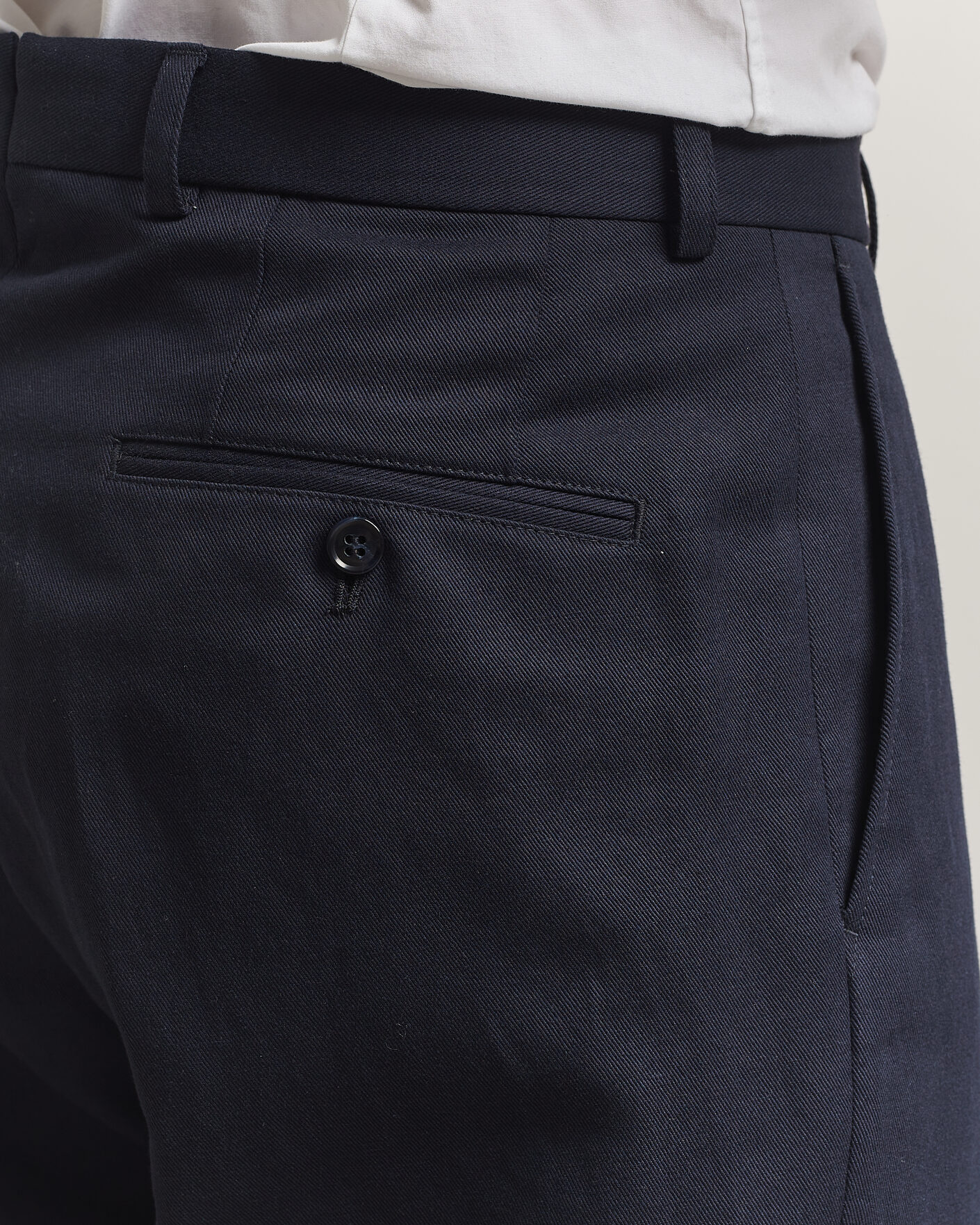Herr | Byxor | Oscar Jacobson | Del Cotton/Linen Trousers Navy