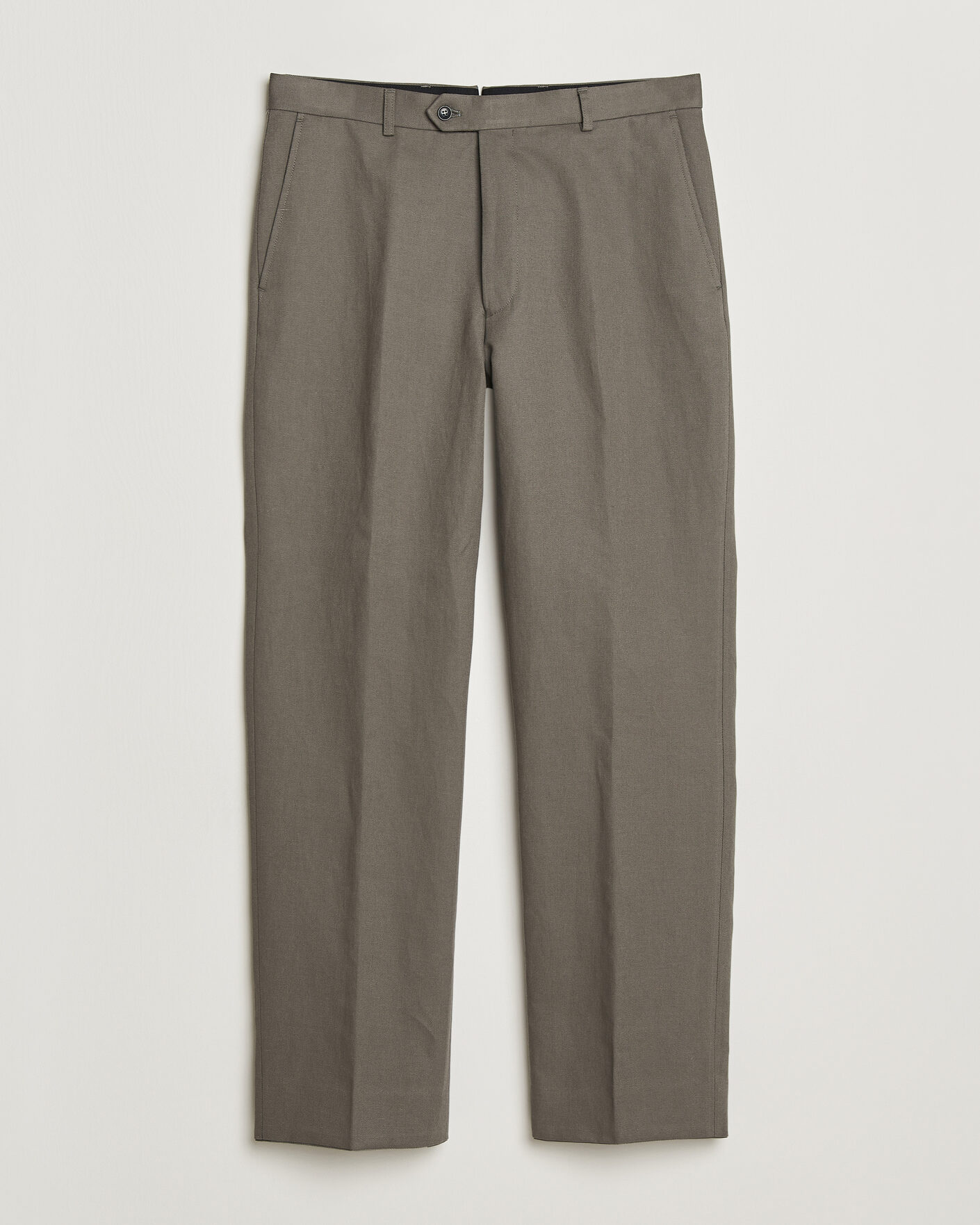 Herr | Byxor | Oscar Jacobson | Del Cotton/Linen Trousers Olive
