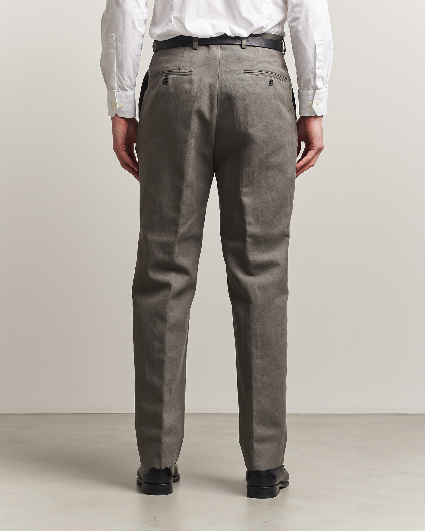 Herr | Byxor | Oscar Jacobson | Del Cotton/Linen Trousers Olive
