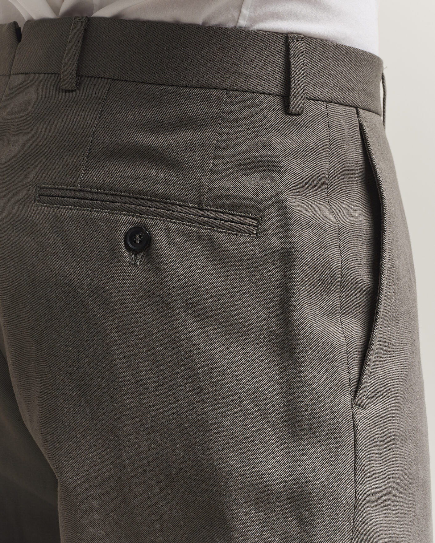 Herr | Byxor | Oscar Jacobson | Del Cotton/Linen Trousers Olive