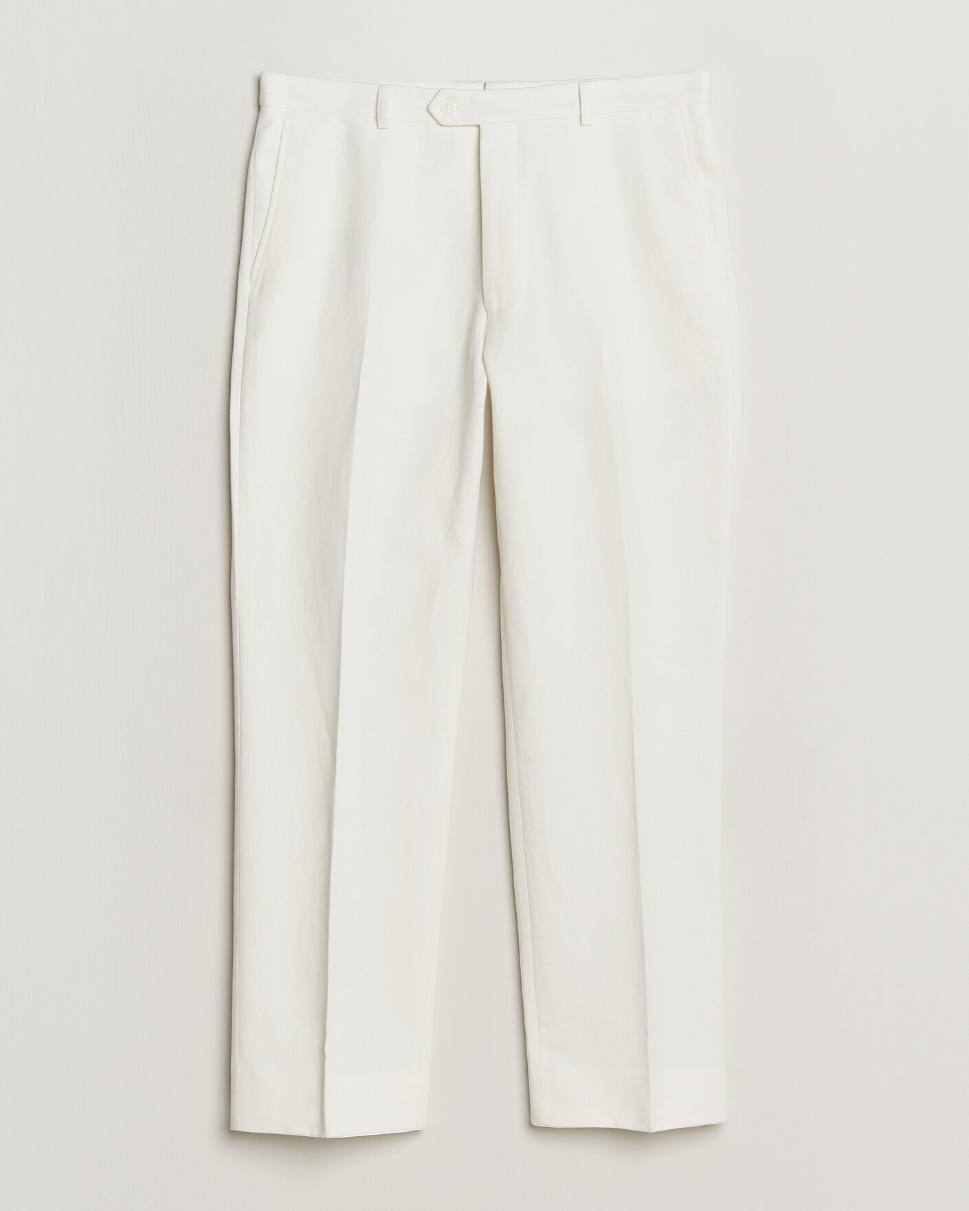 Herr | Byxor | Oscar Jacobson | Del Cotton/Linen Trousers White