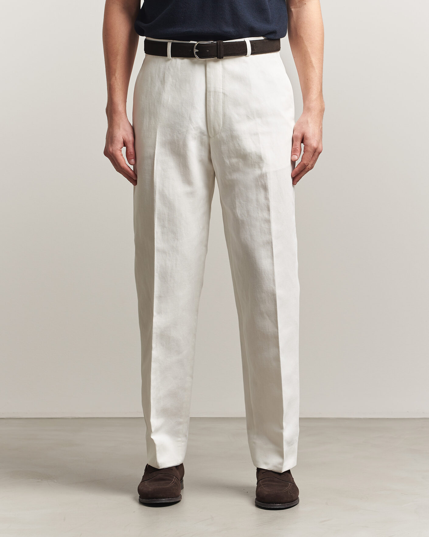 Herr | Byxor | Oscar Jacobson | Dell Cotton Trousers White