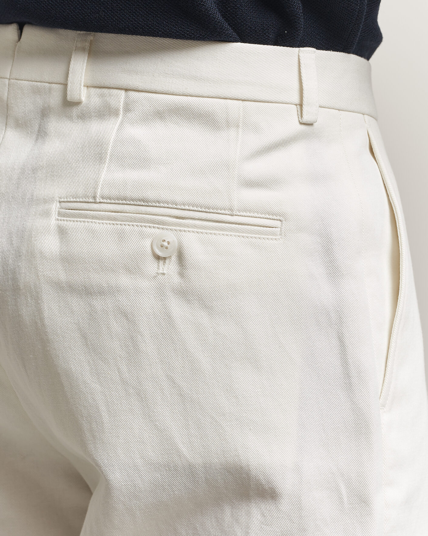 Herr | Byxor | Oscar Jacobson | Del Cotton/Linen Trousers White