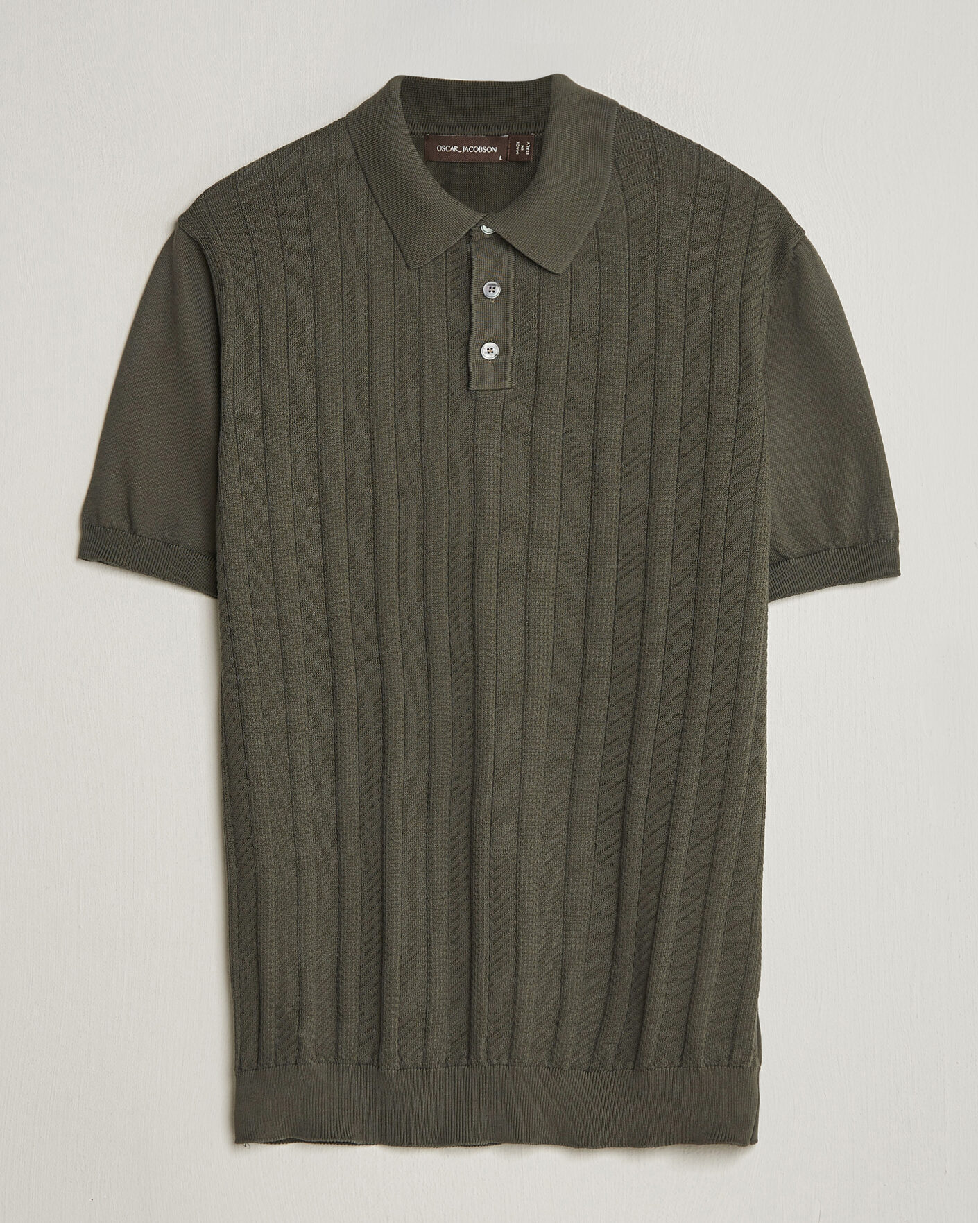 Herr | Pikéer | Oscar Jacobson | Barto Structured Cotton Polo Green