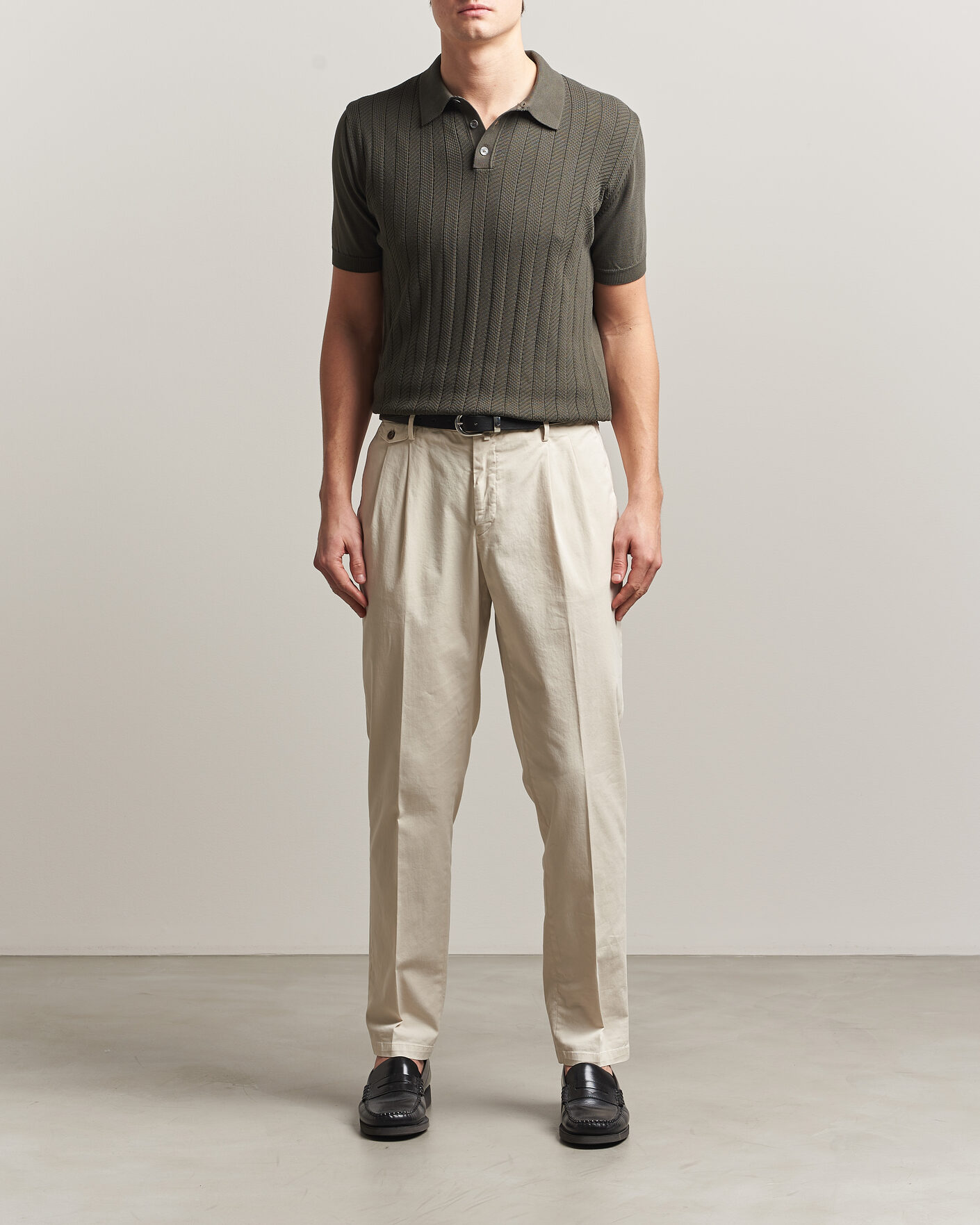 Herr | Pikéer | Oscar Jacobson | Barto Structured Cotton Polo Green