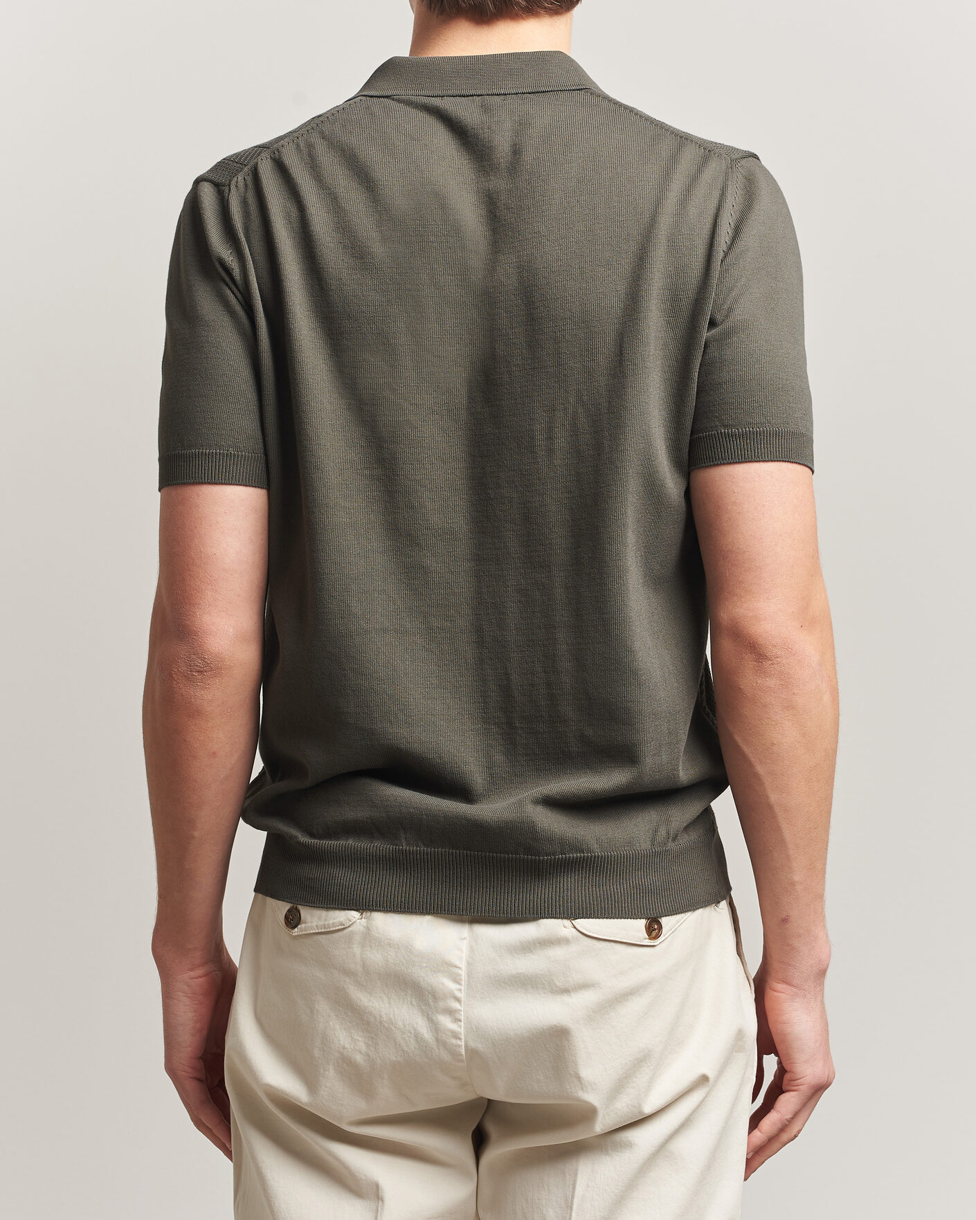 Herr | Pikéer | Oscar Jacobson | Barto Structured Cotton Polo Green