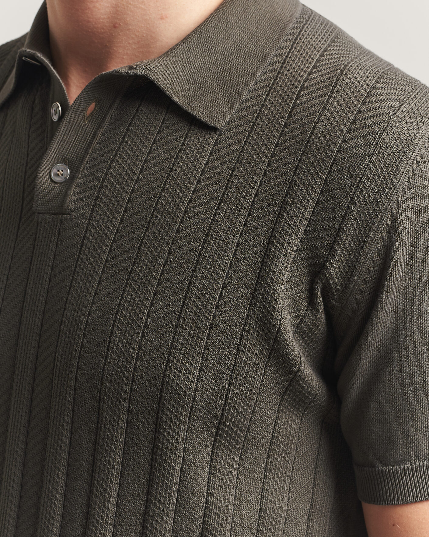 Herr | Pikéer | Oscar Jacobson | Barto Structured Cotton Polo Green