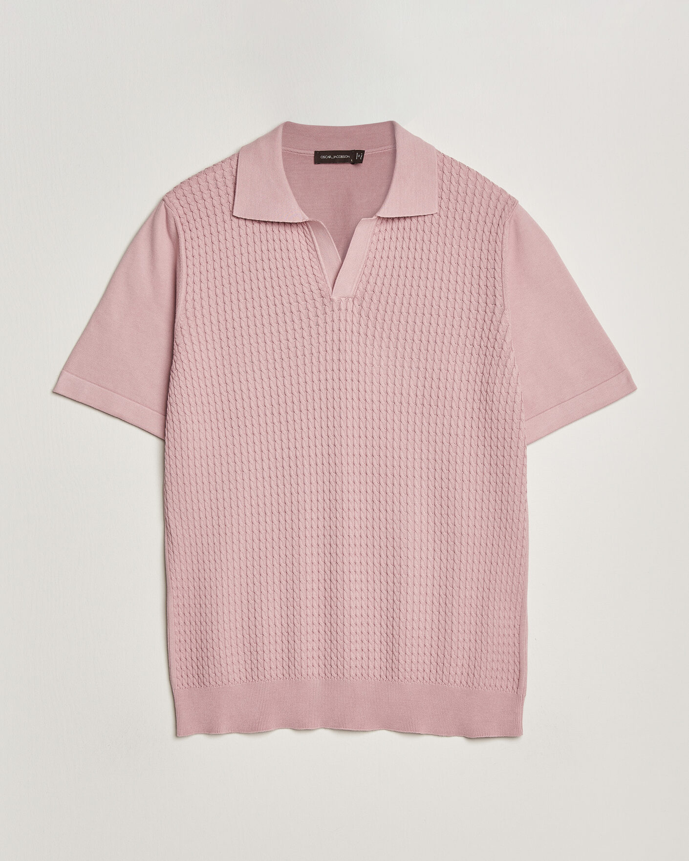 Herr | Pikéer | Oscar Jacobson | Alf Structured Cotton Polo Pink