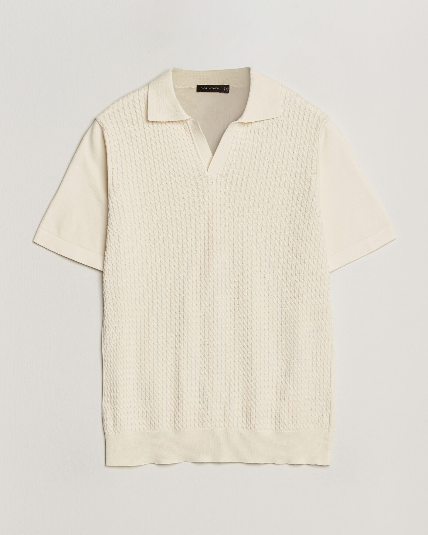 Herr | Pikéer | Oscar Jacobson | Alf Structured Cotton Polo Off White