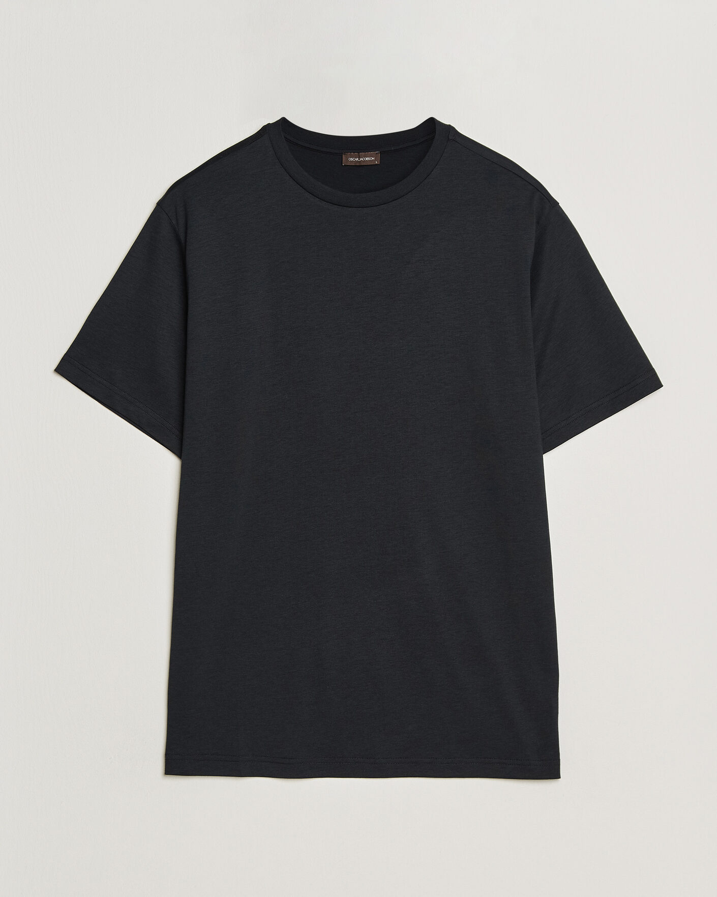 Herr | T-Shirts | Oscar Jacobson | Kim Lyocel/Cotton T-Shirt Black