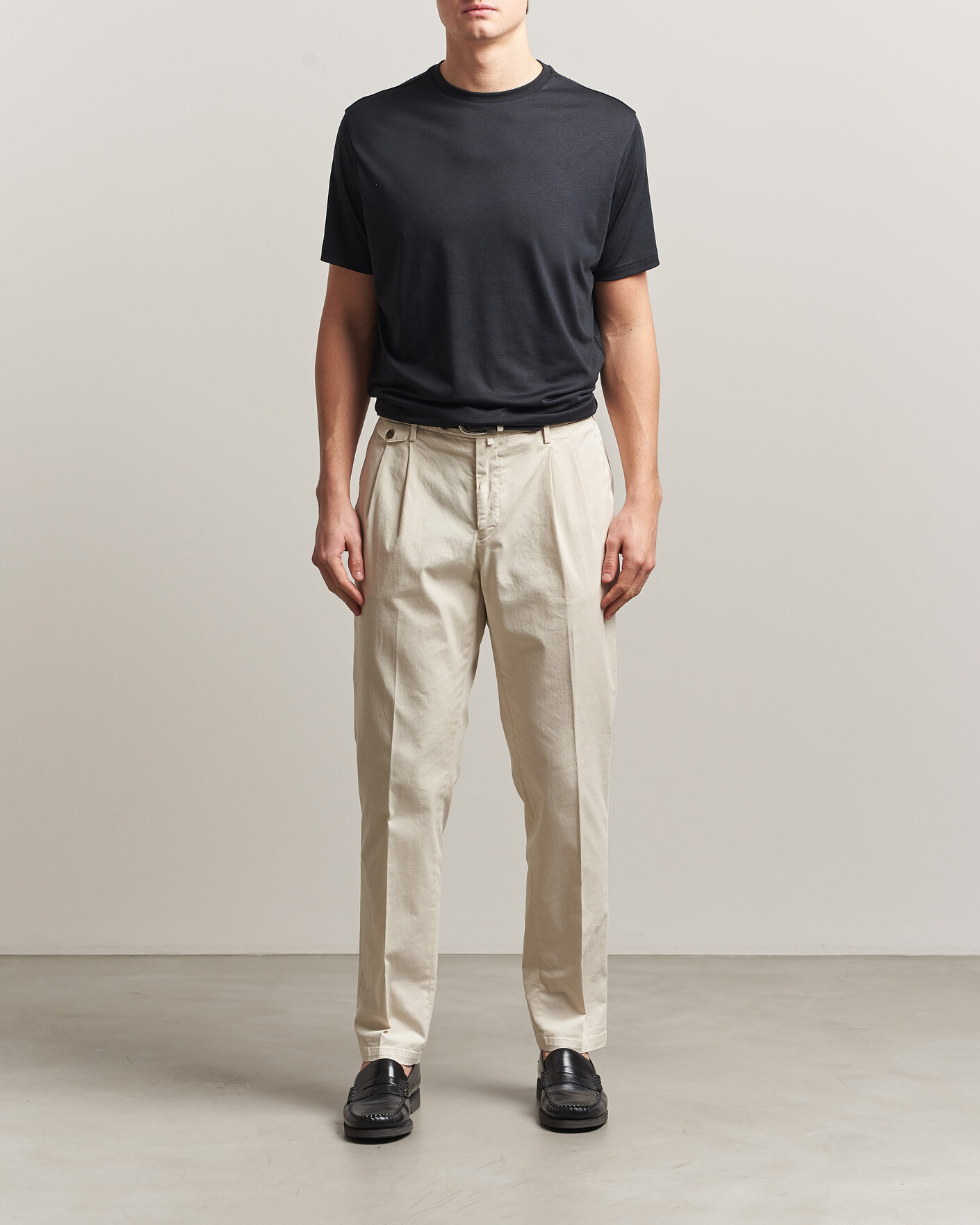 Herr | T-Shirts | Oscar Jacobson | Kim Lyocel/Cotton T-Shirt Black