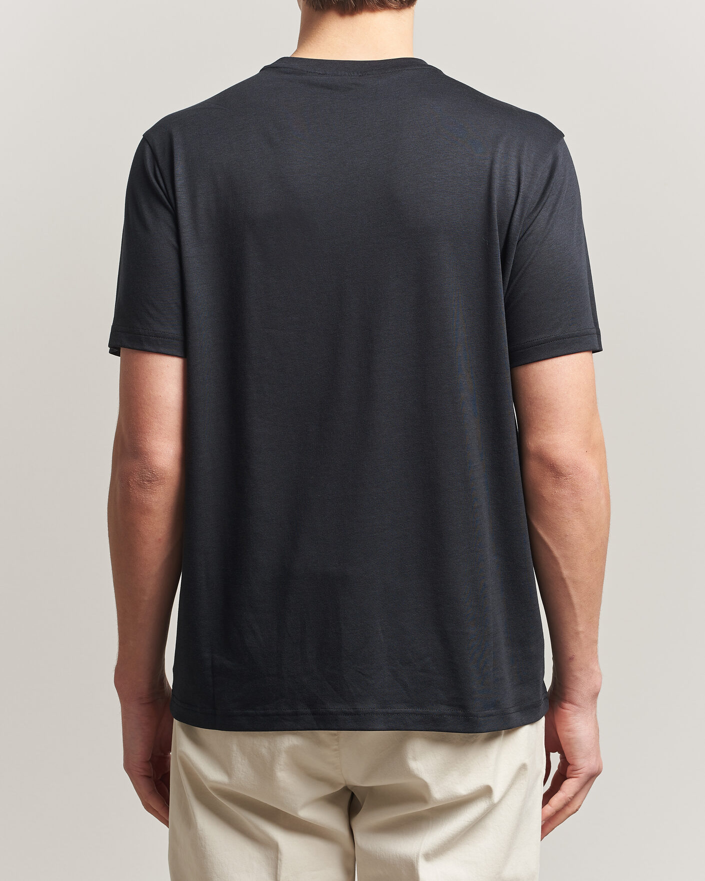 Herr | T-Shirts | Oscar Jacobson | Kim Lyocel/Cotton T-Shirt Black