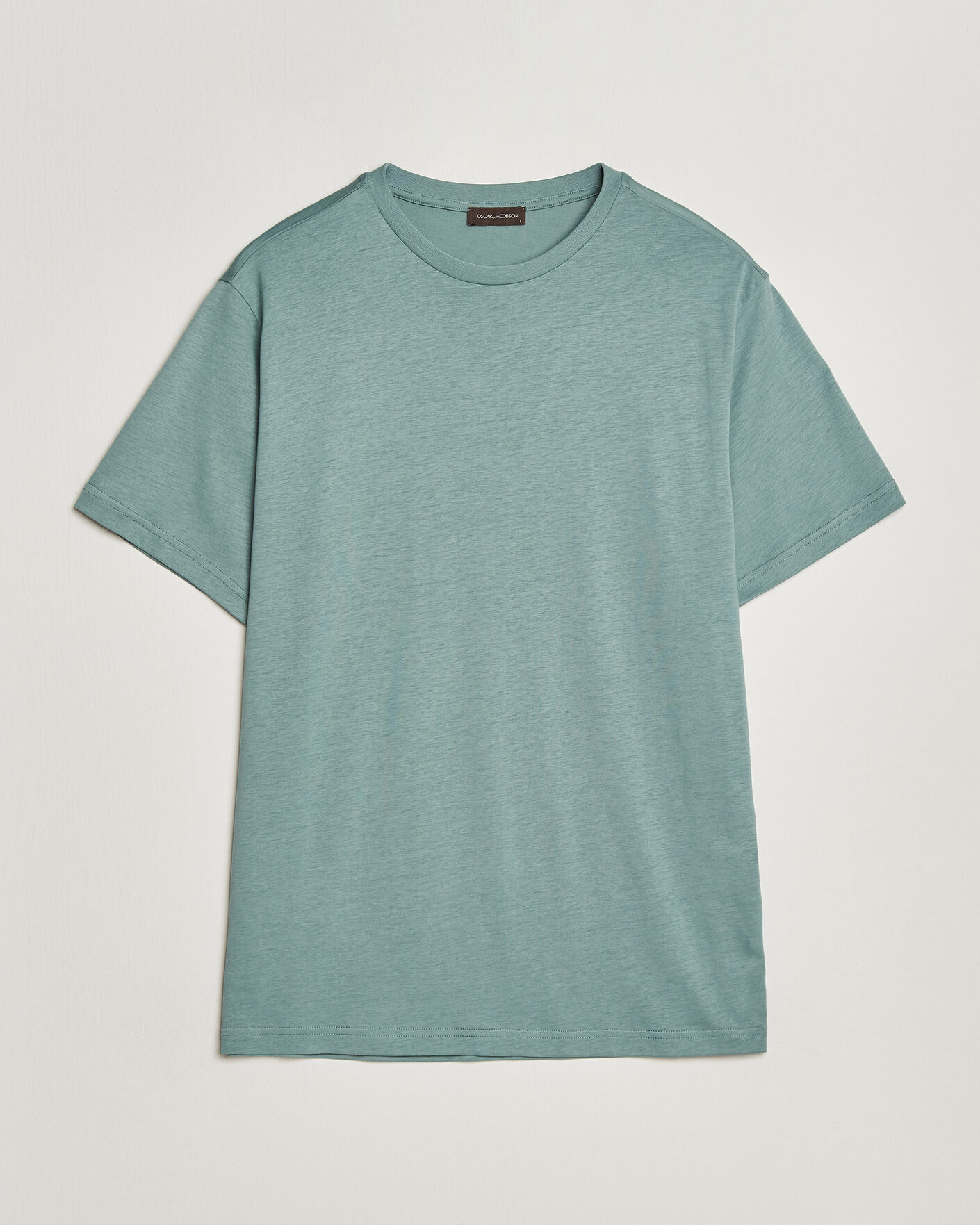 Herr | T-Shirts | Oscar Jacobson | Kim Lyocel/Cotton T-Shirt Soft Green