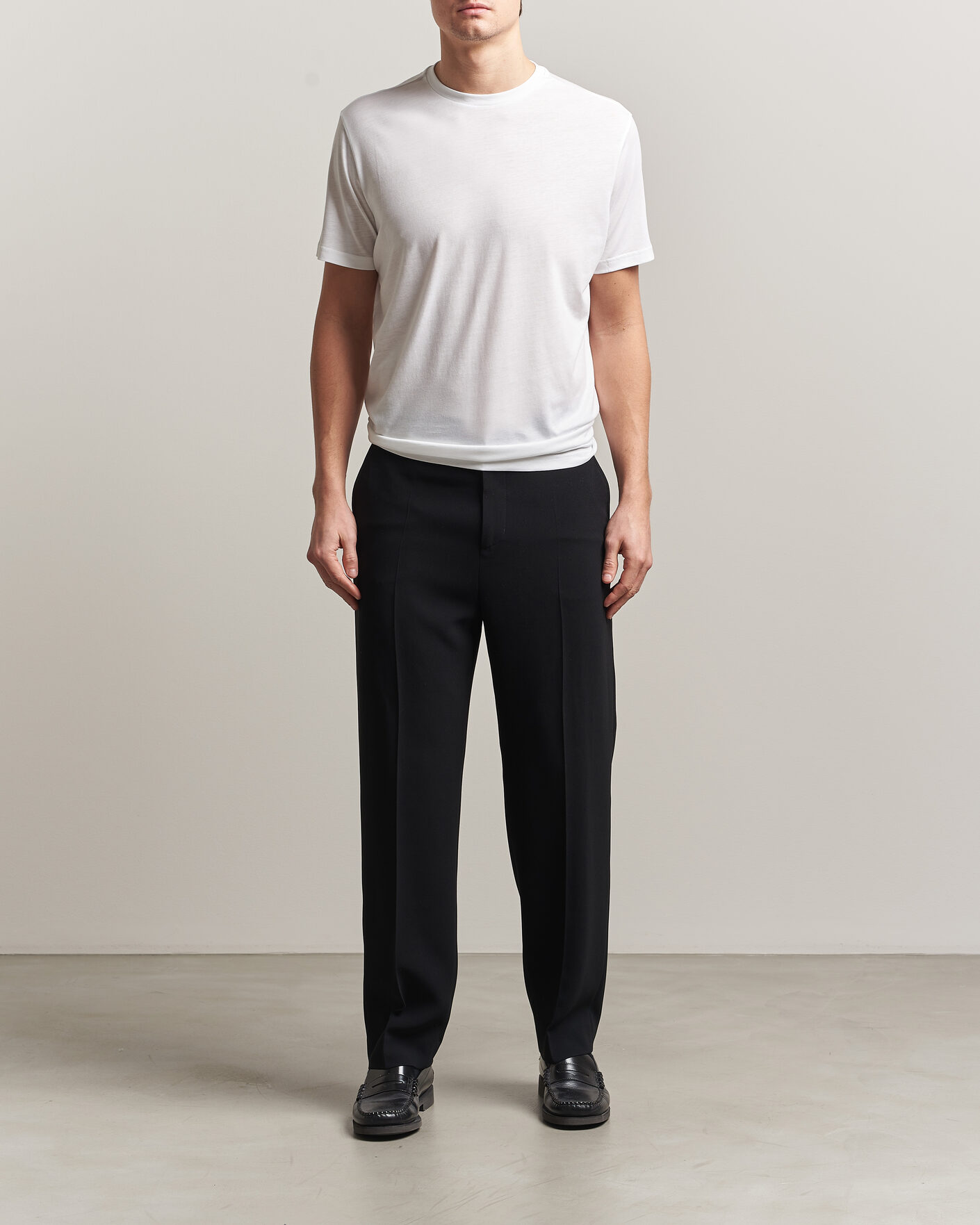 Herr | T-Shirts | Oscar Jacobson | Kim Lyocel/Cotton T-Shirt White
