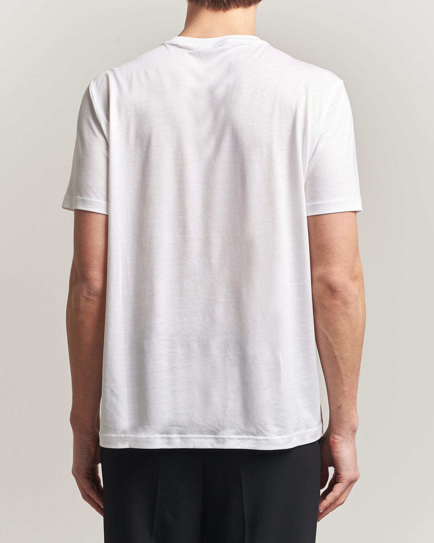 Herr | T-Shirts | Oscar Jacobson | Kim Lyocel/Cotton T-Shirt White