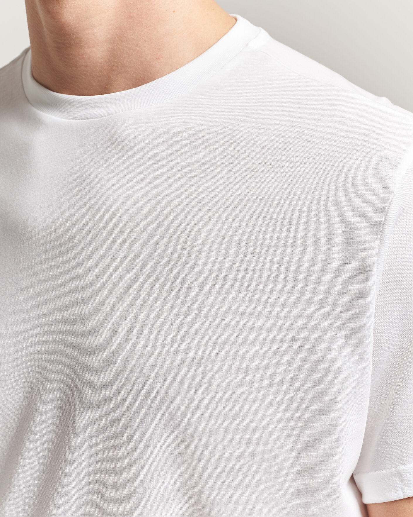 Herr | T-Shirts | Oscar Jacobson | Kim Lyocel/Cotton T-Shirt White