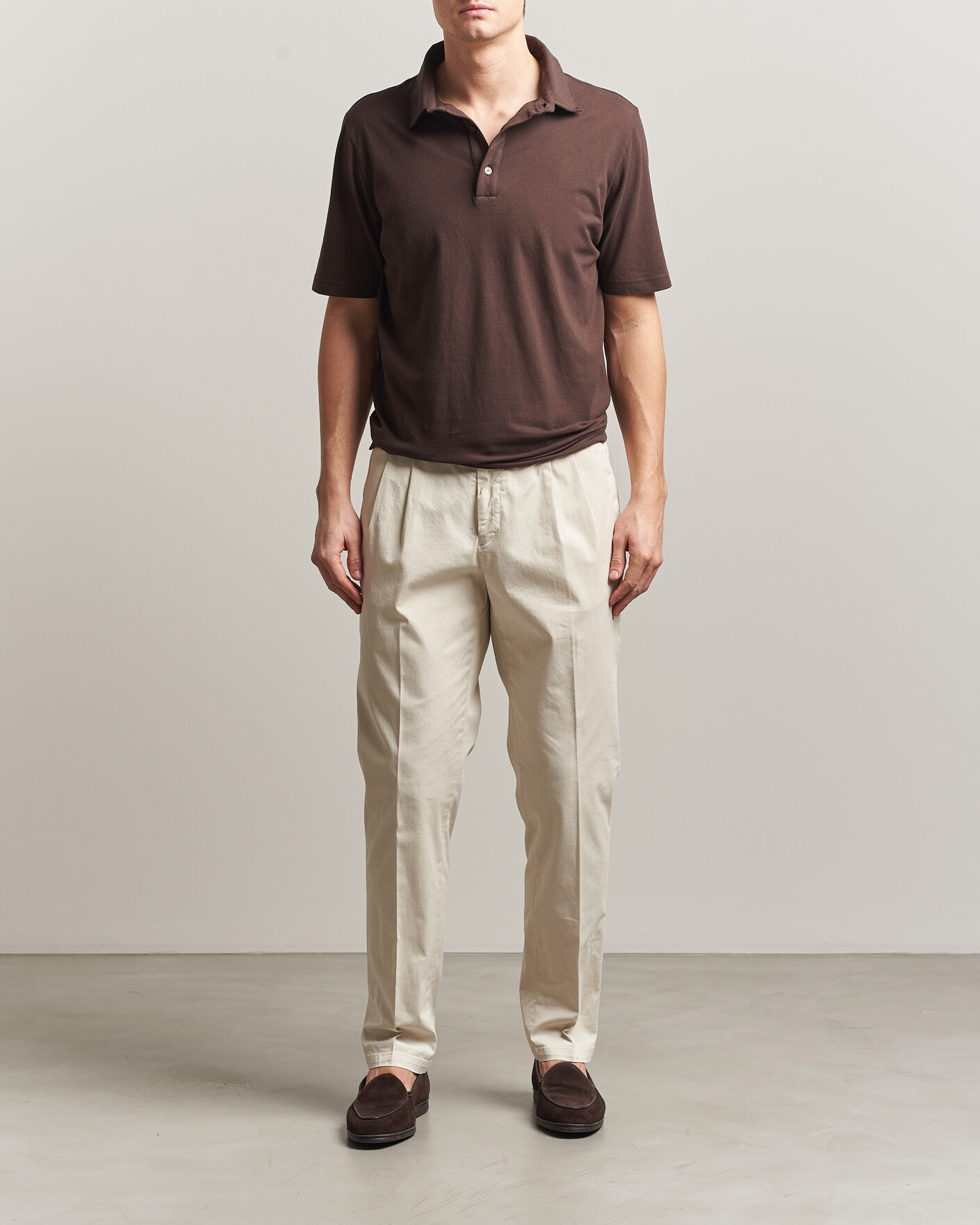 Herr | Pikéer | Zanone | Soft Cotton Piquet Polo Chocolate