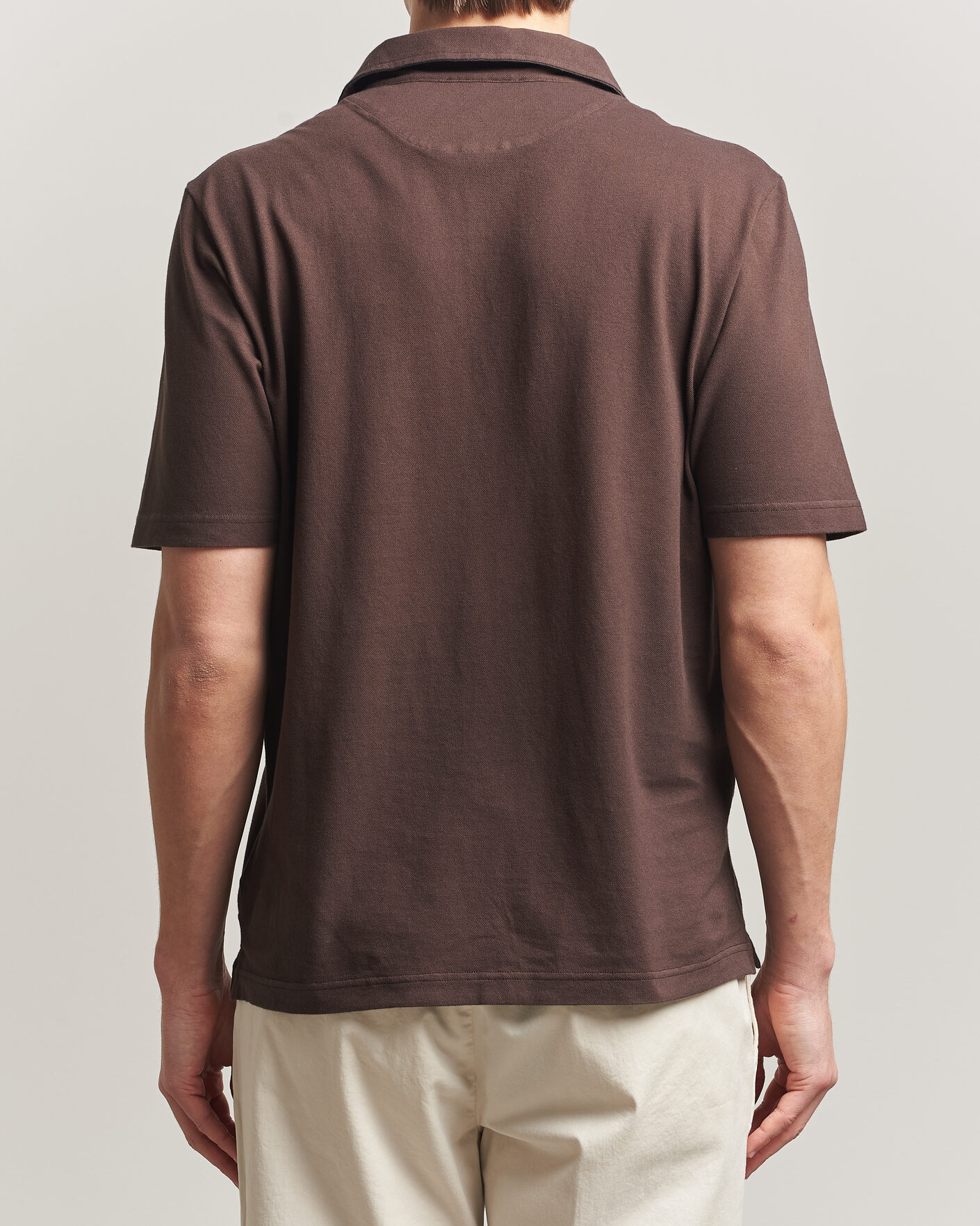 Herr | Pikéer | Zanone | Soft Cotton Piquet Polo Chocolate