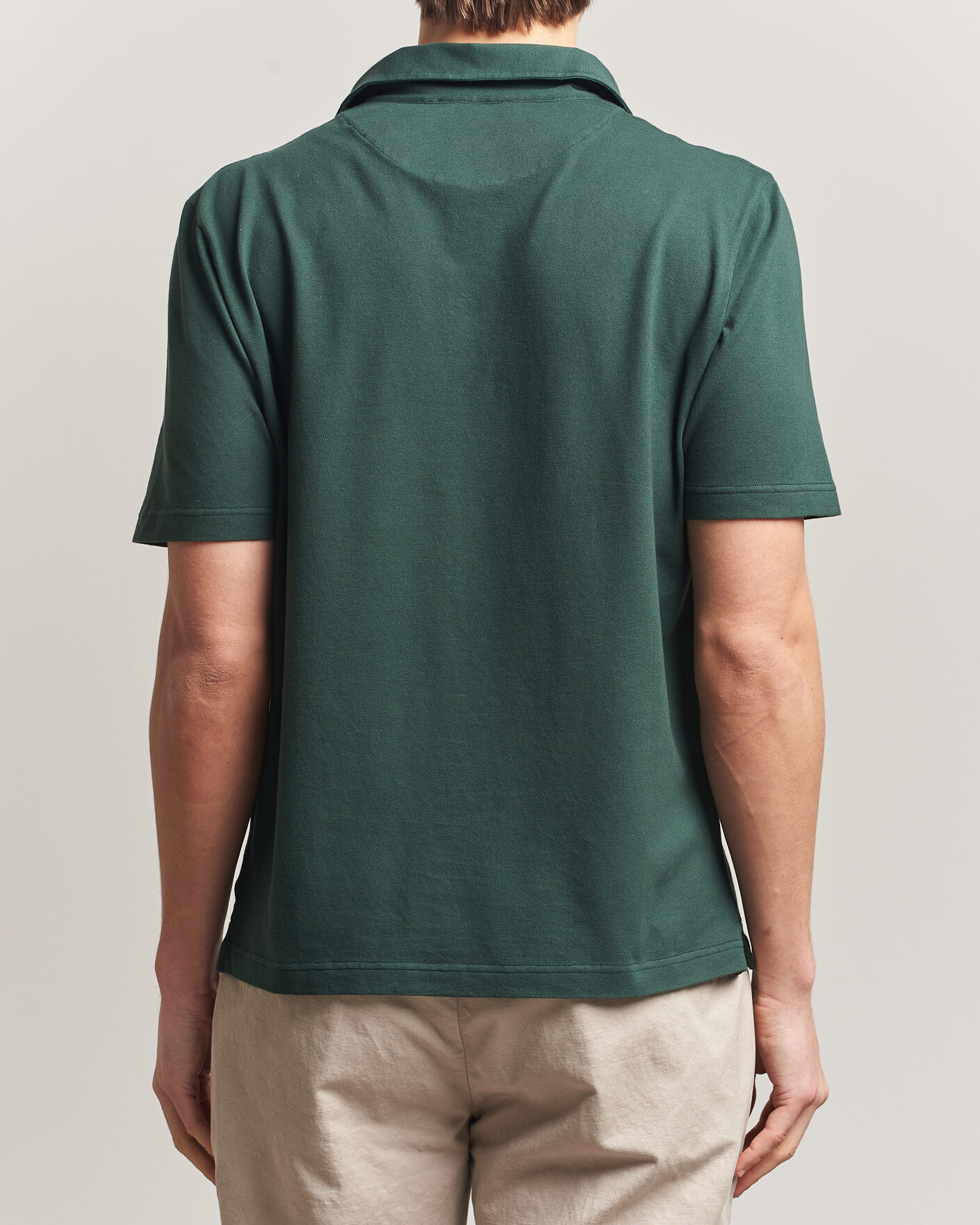 Herr | Pikéer | Zanone | Soft Cotton Piquet Polo Dark Green