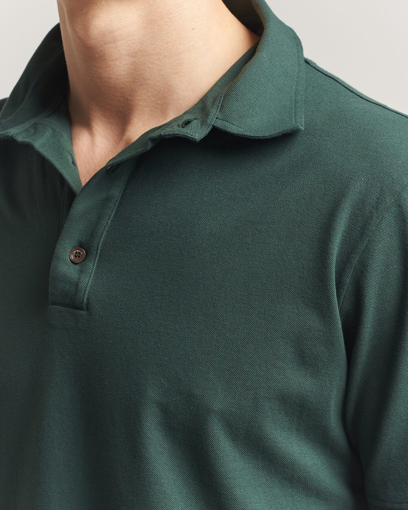Herr | Pikéer | Zanone | Soft Cotton Piquet Polo Dark Green