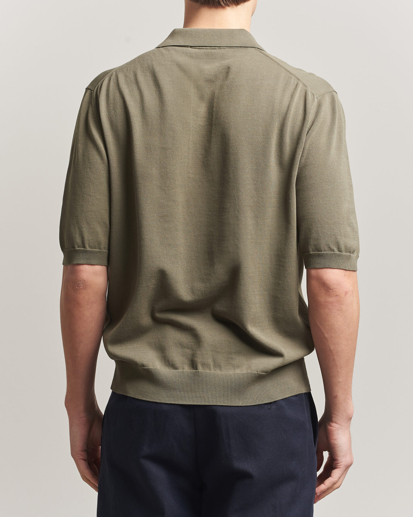 Herr | Pikéer | Zanone | Knitted Cotton Polo Olive