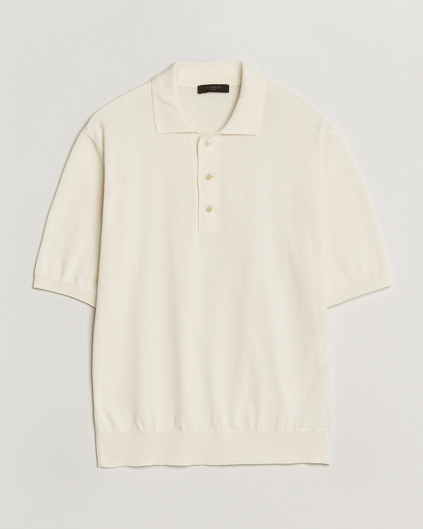 Herr | Pikéer | Zanone | Knitted Cotton Polo Off White