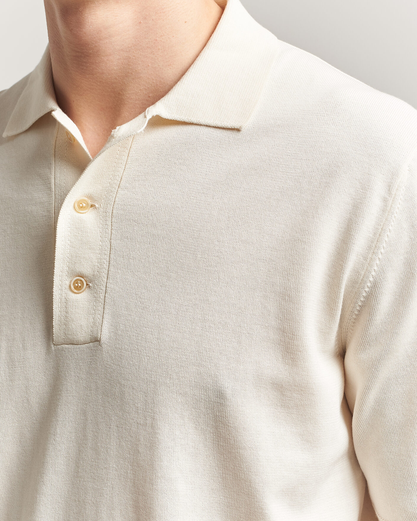 Herr | Pikéer | Zanone | Knitted Cotton Polo Off White
