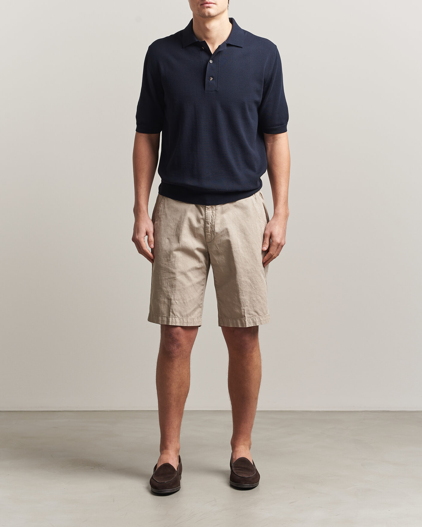 Herr | Pikéer | Zanone | Knitted Cotton Polo Navy
