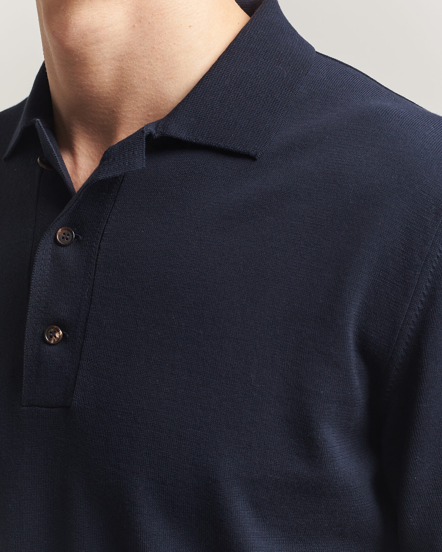 Herr | Pikéer | Zanone | Knitted Cotton Polo Navy