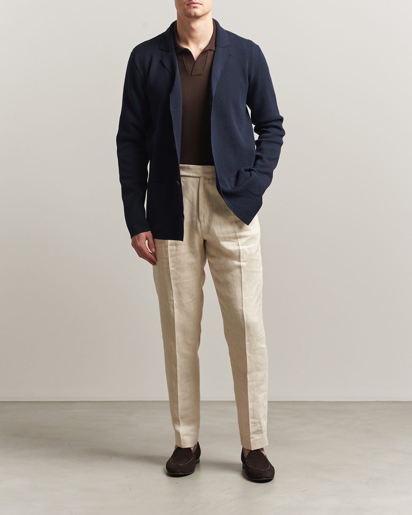 Herr | Kavajer | Zanone | Knitted Cotton Blazer Navy