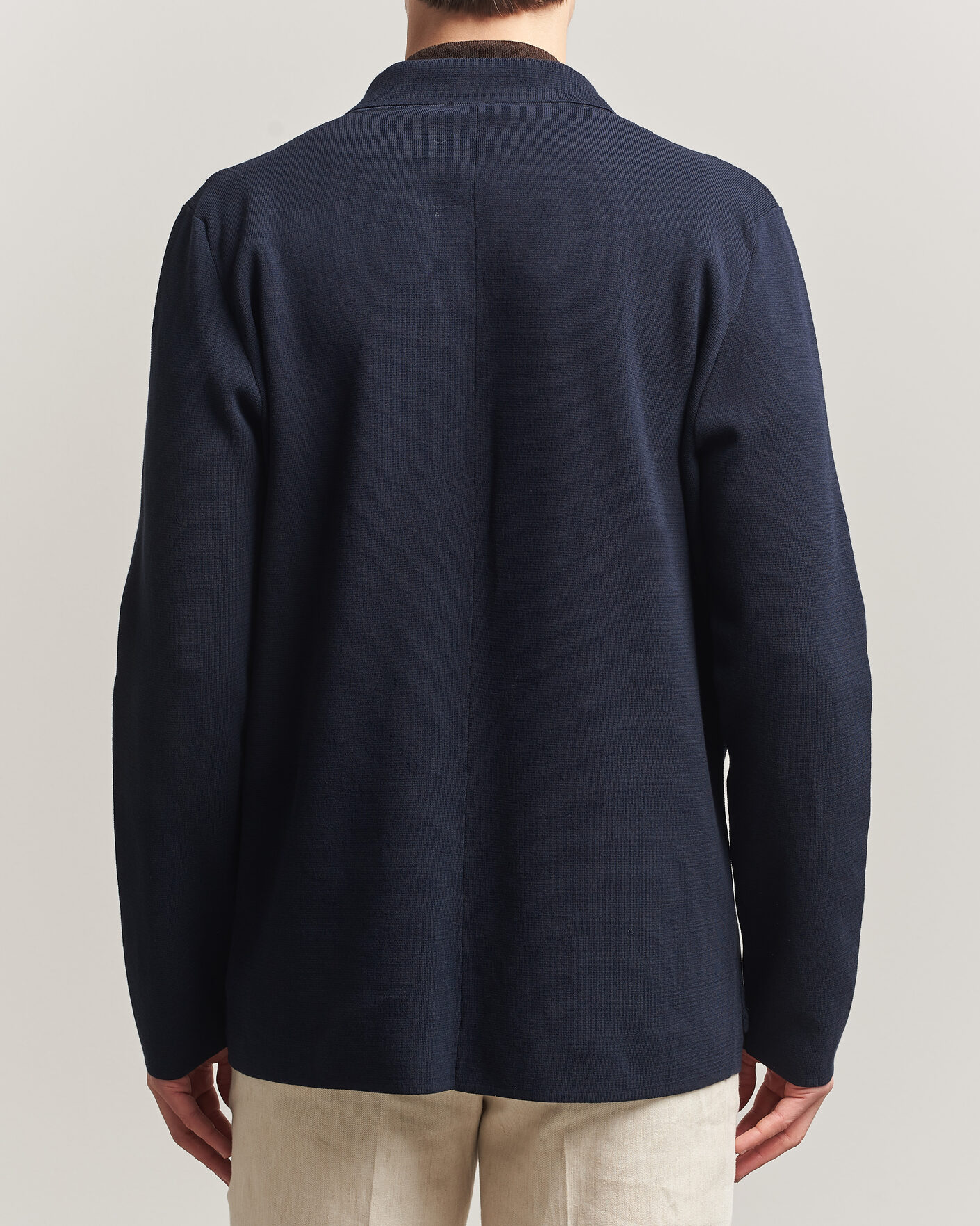Herr | Kavajer | Zanone | Knitted Cotton Blazer Navy