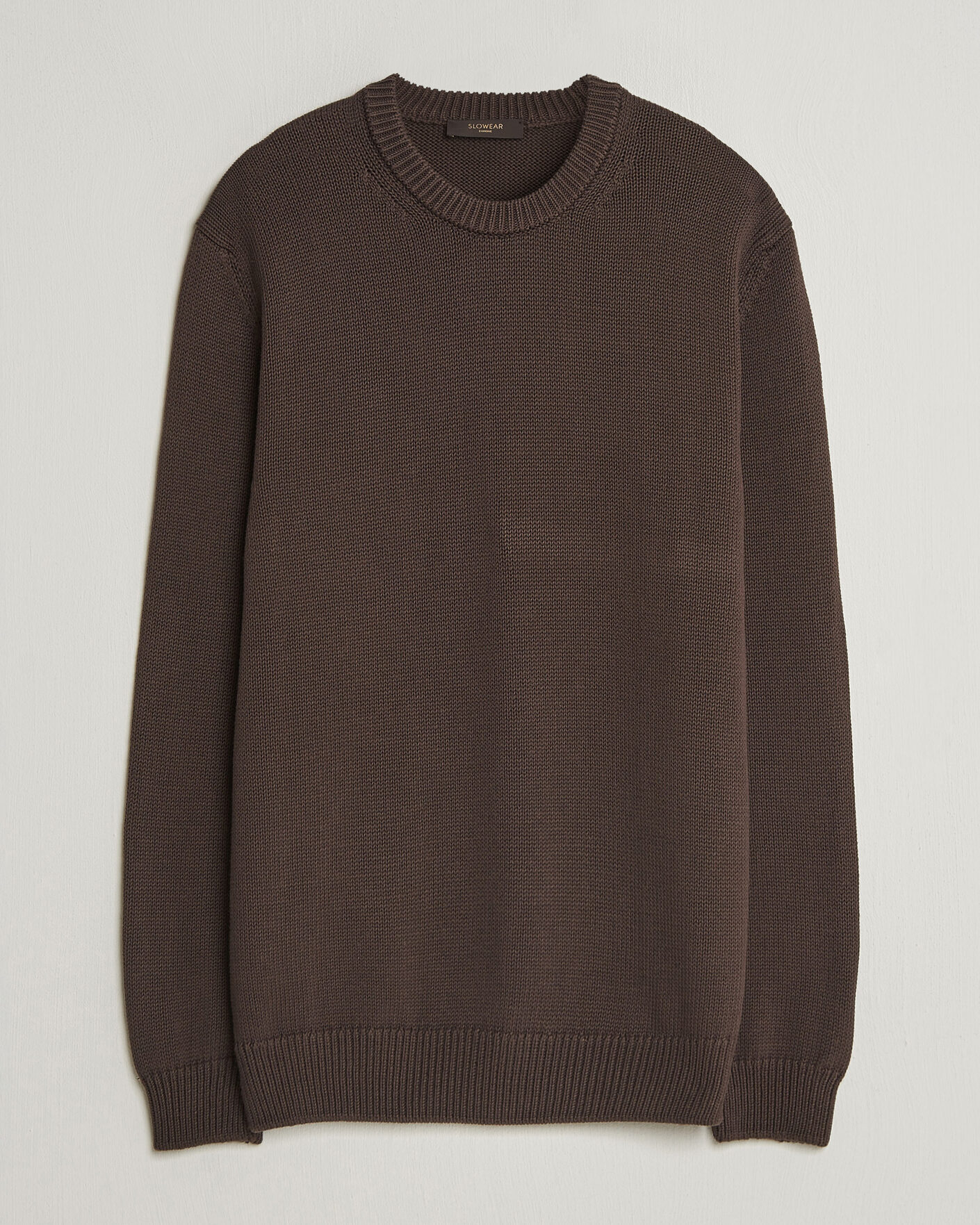 Herr | Tröjor | Zanone | Soft Cotton Crew Neck Sweater Chocolate
