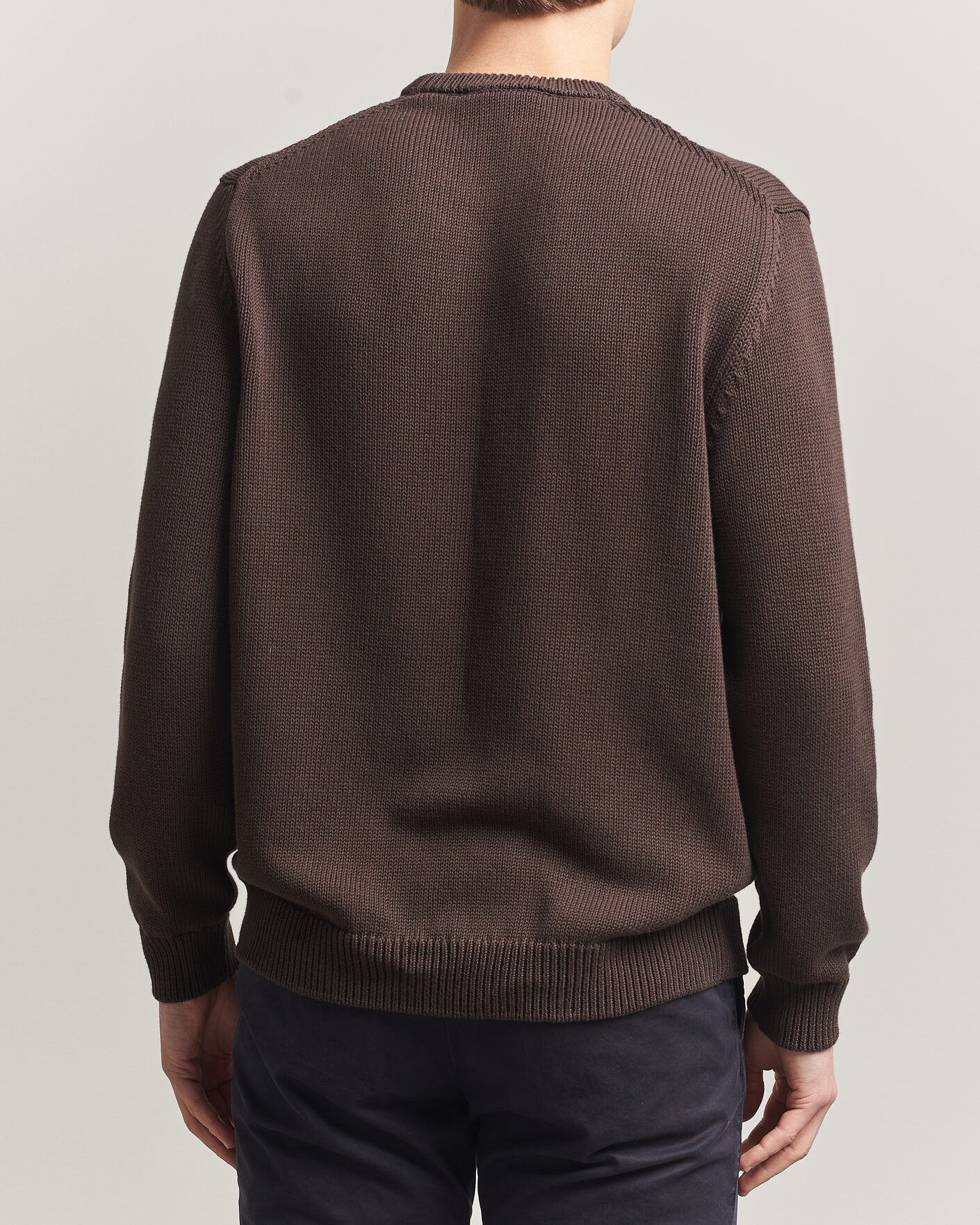 Herr | Tröjor | Zanone | Soft Cotton Crew Neck Sweater Chocolate