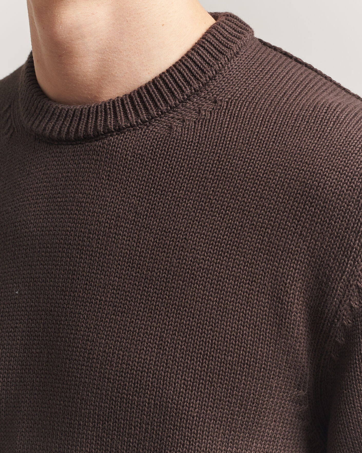 Herr | Tröjor | Zanone | Soft Cotton Crew Neck Sweater Chocolate